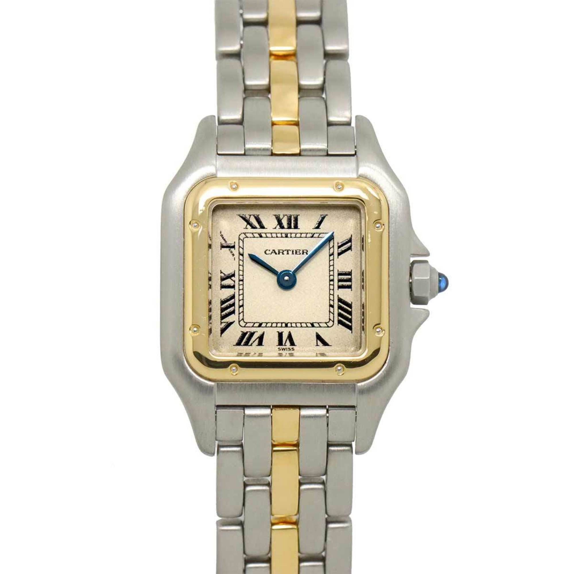 Cartier Panthere 1 Row Sm W25029B5 Combi Women's Watch Ivory K18Yg Yellow Gold Quartz in Beige