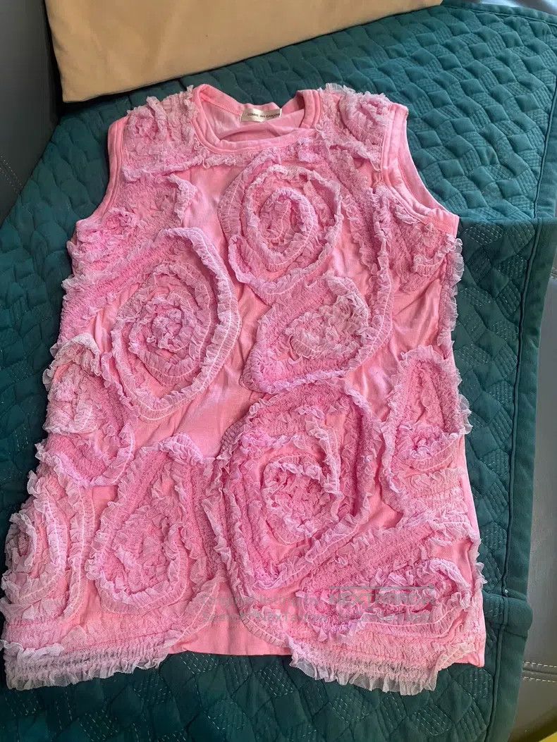 Comme des Garcons Comme Des Garcons Pink rose petal vest top with lace and f Size S / US 4 / IT 40 - 1 Thumbnail