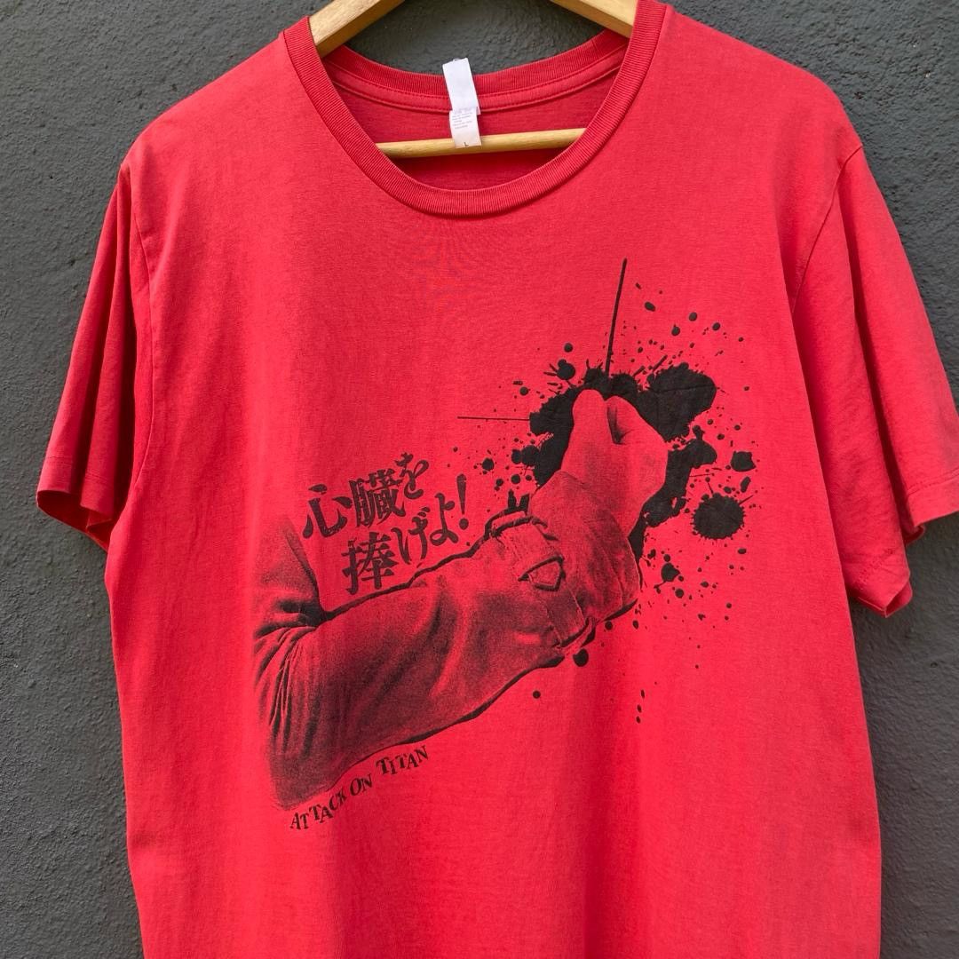 Anime Thrashed Faded Attack On Titan Anime Tee Size US L / EU 52-54 / 3 - 2 Thumbnail