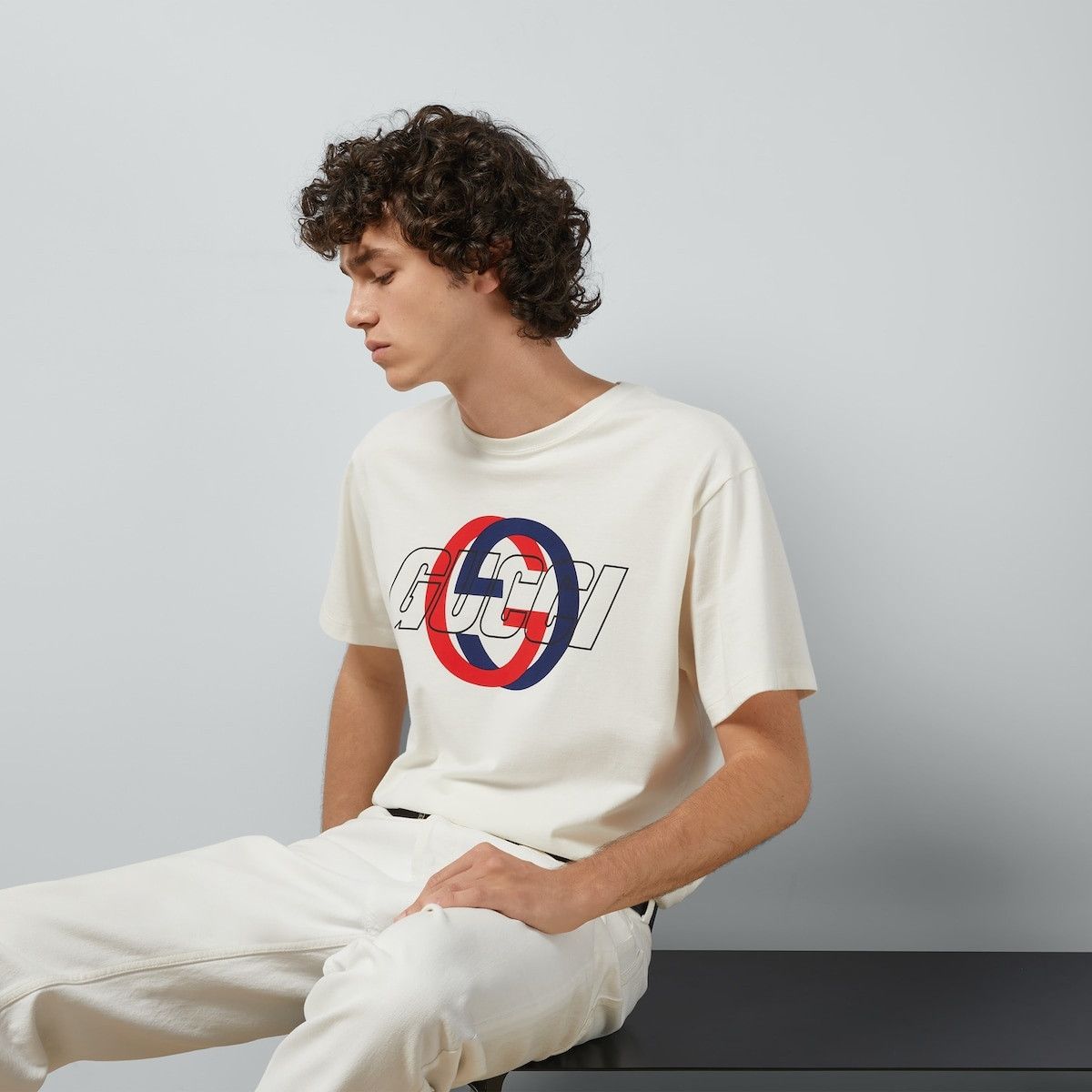 Gucci o1s1wg111025 Cotton Jersey Printed T-Shirt in Off White Size US XS / EU 42 / 0 - 5 Thumbnail