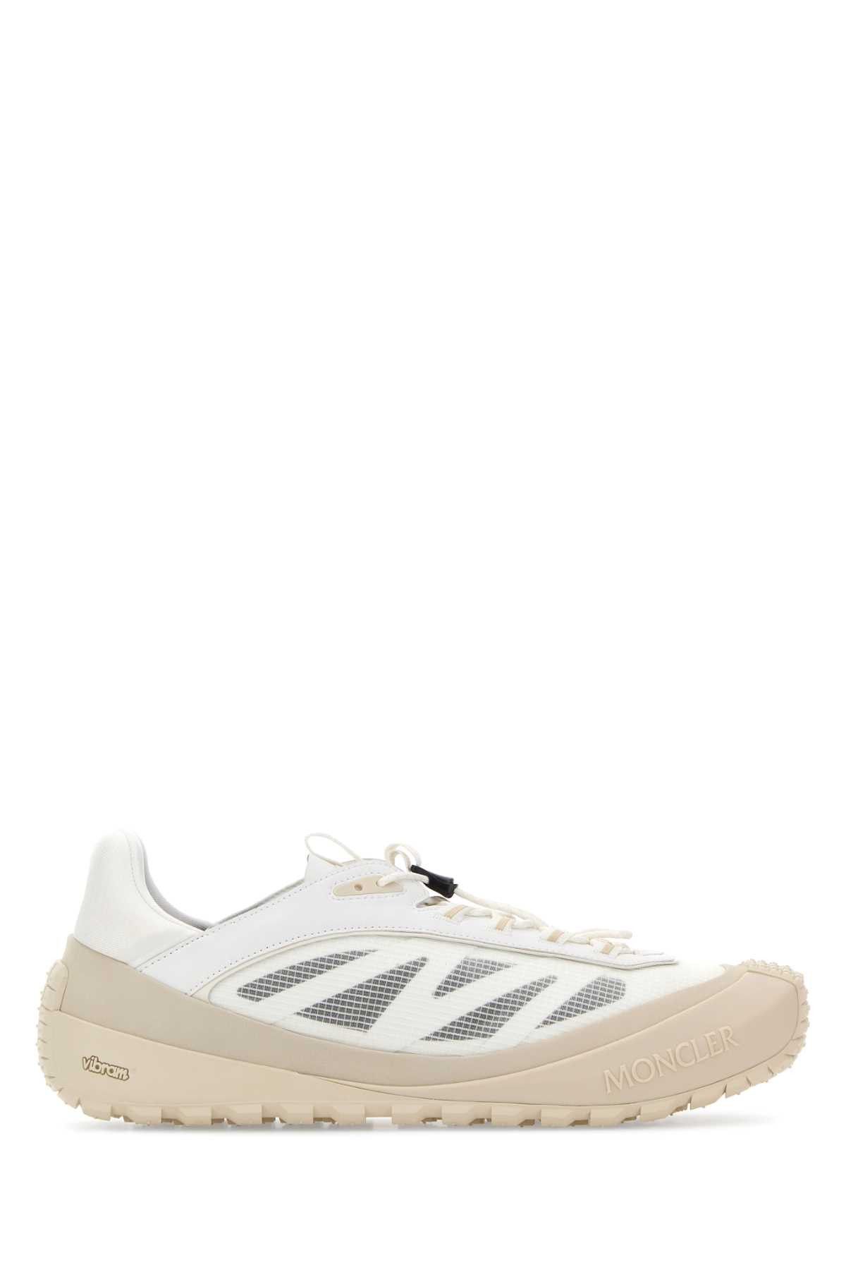 Moncler White Fabric And Leather Trailgrip Sneakers Size US 11 / EU 44 - 1 Thumbnail