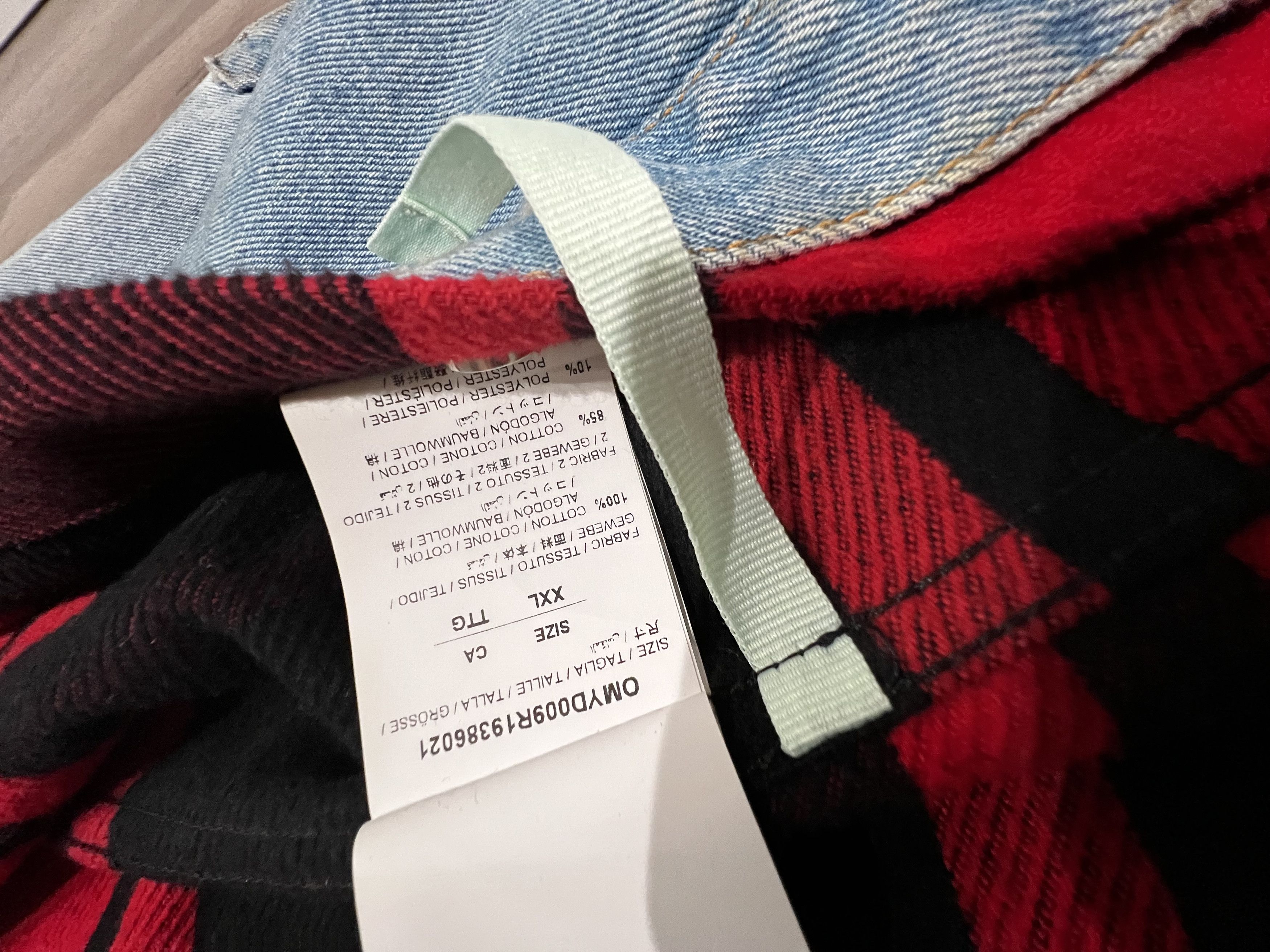 Off-White Off-White Blue and Red Denim Reconstructed Jacket / Shirt Size US XXL / EU 58 / 5 - 5 Thumbnail