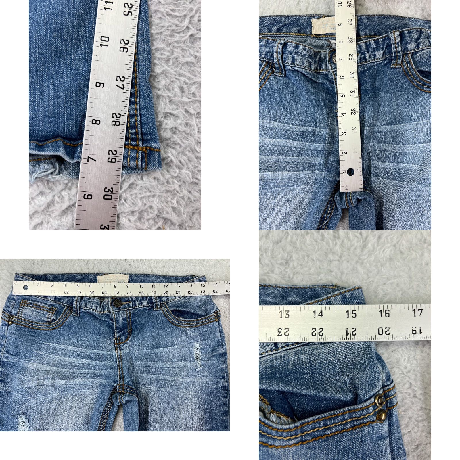 Vintage Maurices Blue Denim Stretch Bootcut Jeans Womens 5 Regular 30 Inseam 5-Pocket Size 27" / US 4 / IT 40 - 9 Thumbnail