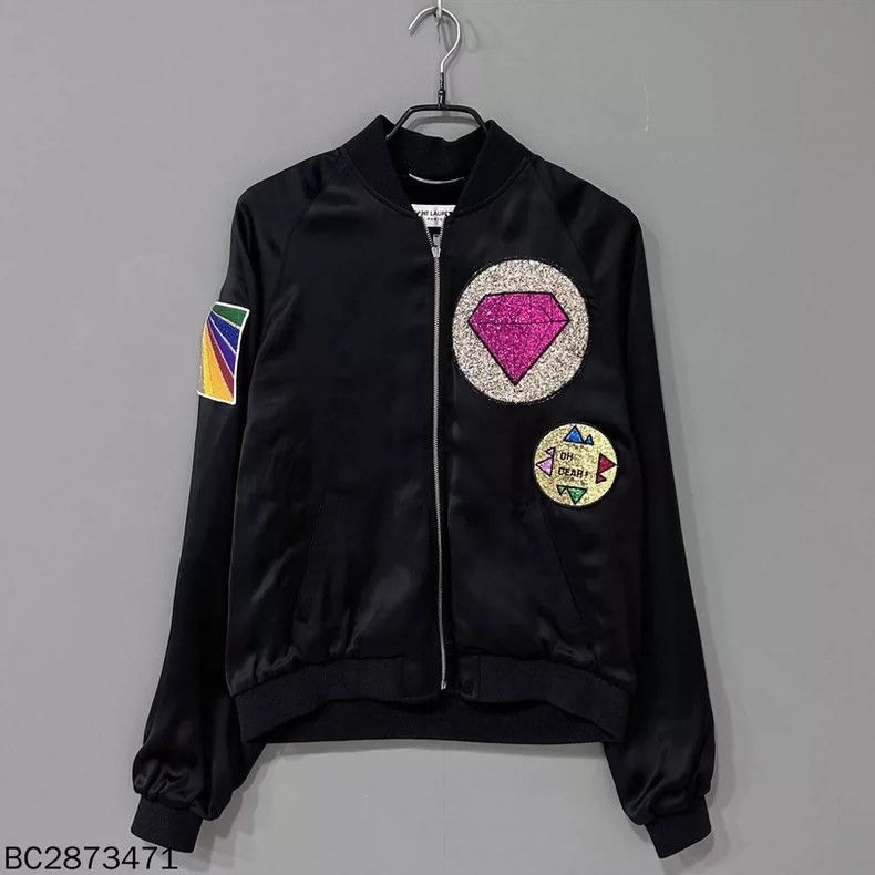 Saint Laurent Paris Saint Laurent Diamond Jacket with Glos