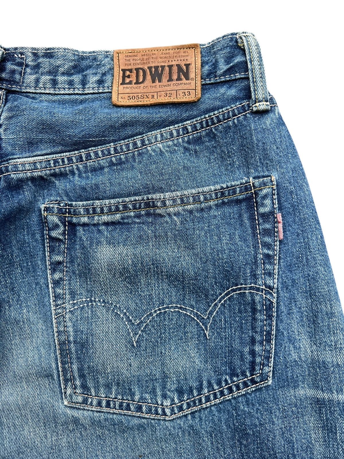 Edwin Vintage Edwin 505SR Selvedge Distressed Denim Jeans 32x34 Size US 32 / EU 48 - 8 Thumbnail