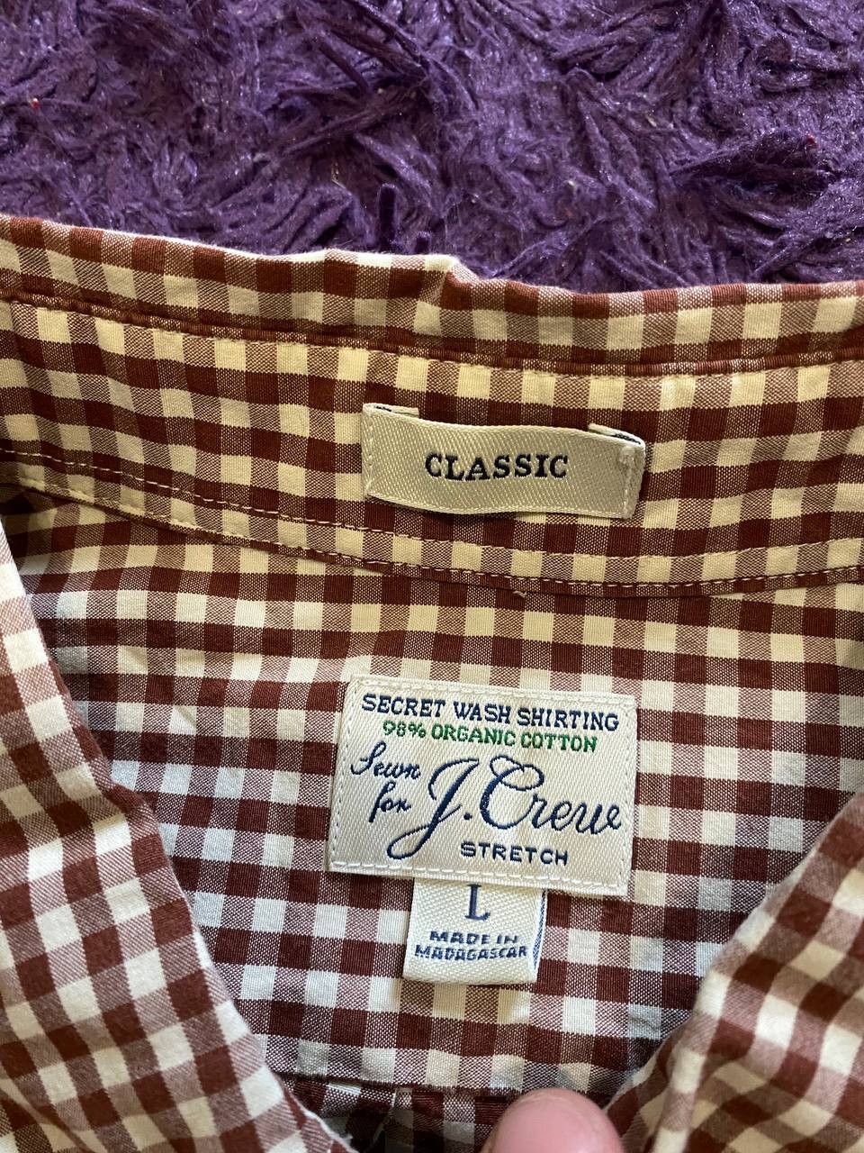 J. Crew Button Down Shirt Secret Wash Stretch slim Fit plaid