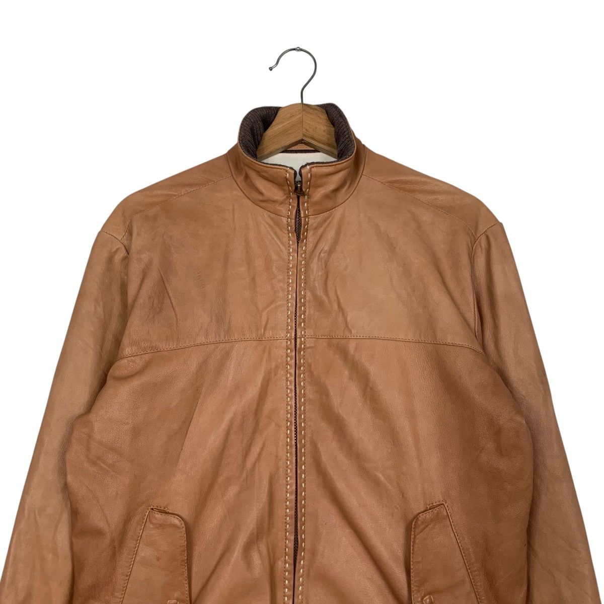 ADAM ET ROPE ADAM ET ROPE Lamb Leather Jacket #2720-C122 Size US XS / EU 42 / 0 - 2 Thumbnail