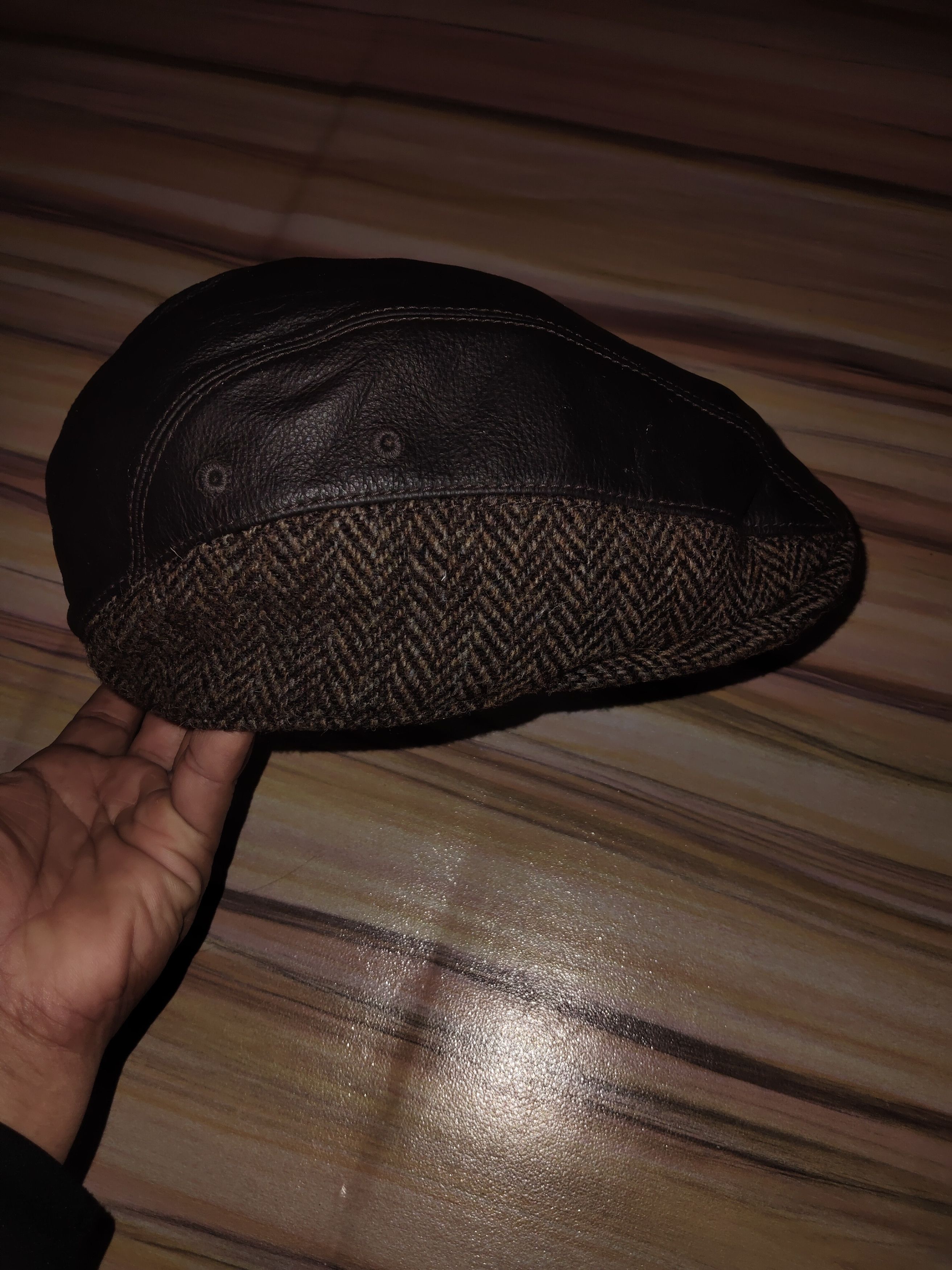 Harris Tweed HARRIS TWEED Leather Wool Flat Cap Size ONE SIZE - 3 Thumbnail