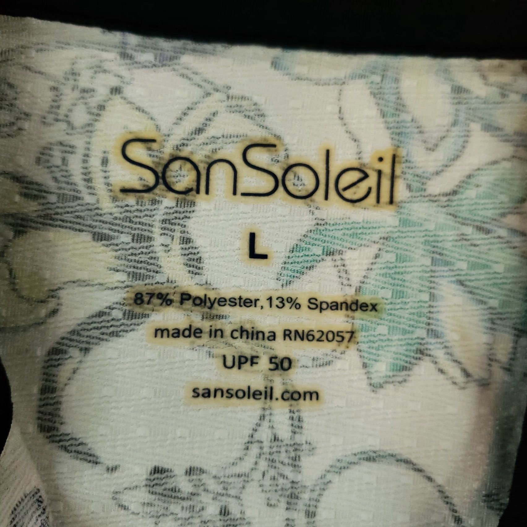 Vintage San Soleil Women's Long Sleeve Polo Shirt, White Floral, Large, Breathable, UV 50 SPF, Stretch Mesh Size L / US 10 / IT 46 - 5 Thumbnail