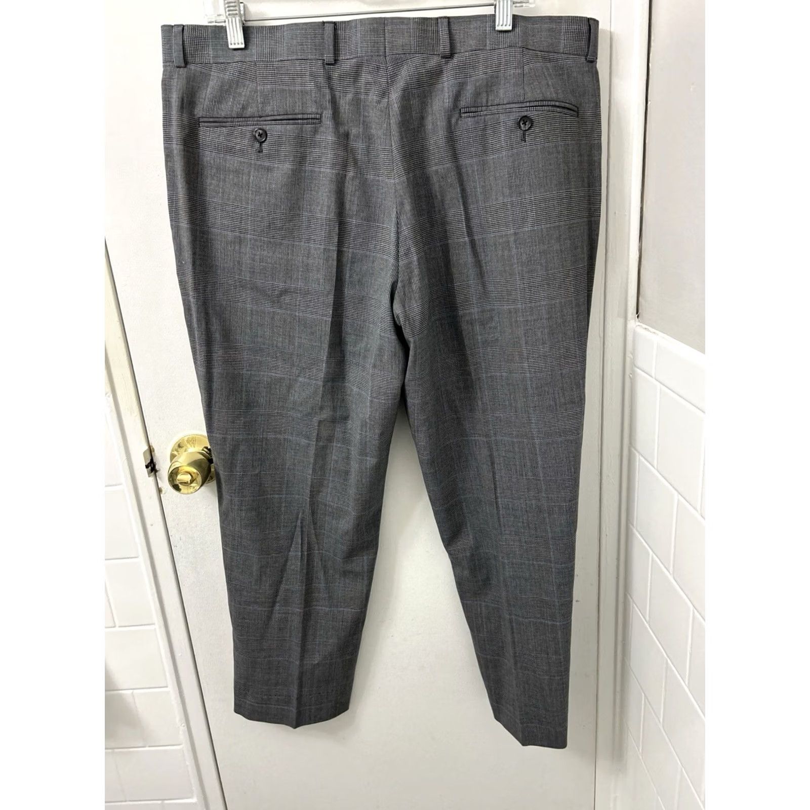 Brooks Brothers Brooks Brothers Pants Mens 36x26 Gray Explorer Collection Houndstooth Plaid Dress Pants Tweed Front Flat Front Button Zip Size US 36 / EU 52 - 6 Thumbnail