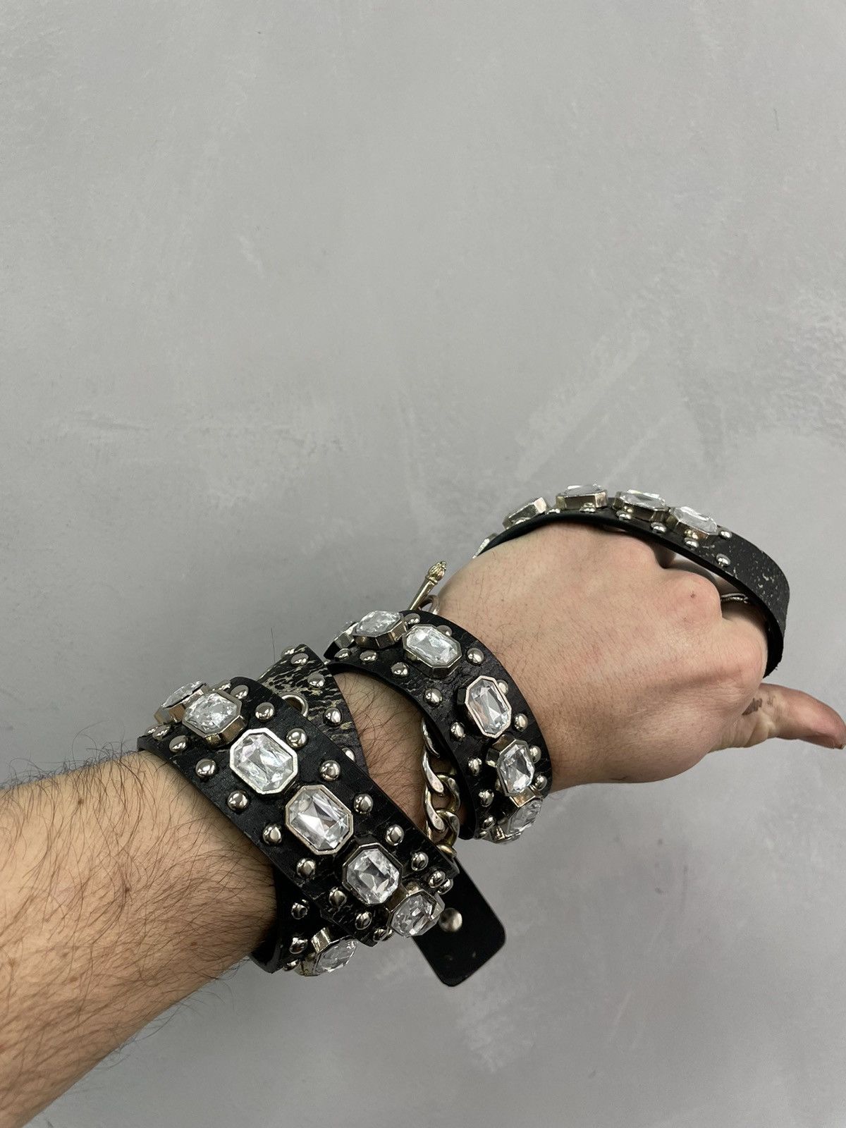 Hysteric Glamour × Vintage VINTAGE AVANT-GARDE GOTHIC LEATHER BELT RICK OWENS STYLE Size ONE SIZE - 7 Thumbnail