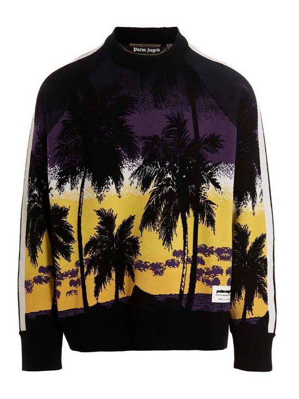 Palm Angels o1y0325 Logo Crewneck Sweater in Multicolor Size US L / EU 52-54 / 3 - 1 Thumbnail