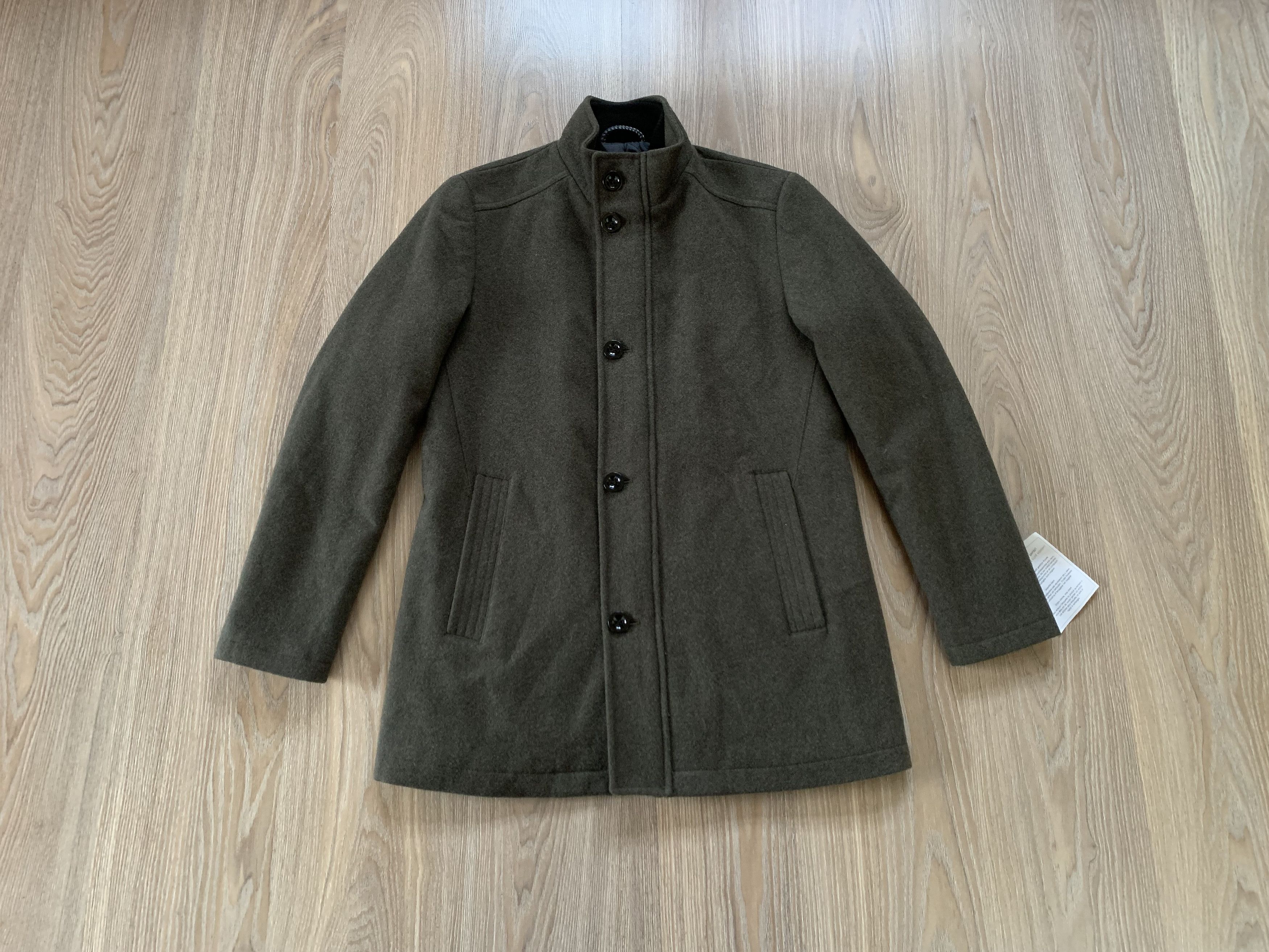 New Khaki Wool Double Collar Jacket Coat