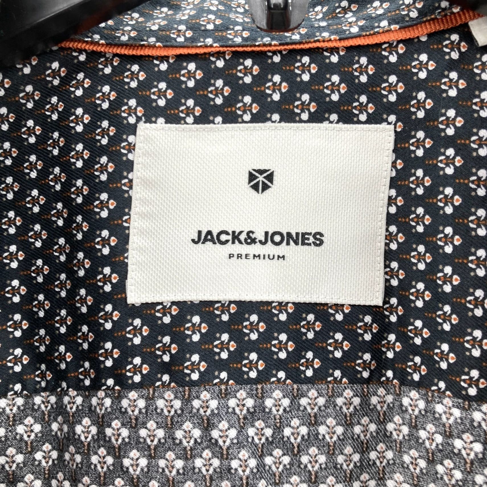 Jack & Jones Jack & Jones Best Shirt Mens Large Button Up Long Sleeve Black Geometric Holiday Shirt Size US L / EU 52-54 / 3 - 4 Thumbnail