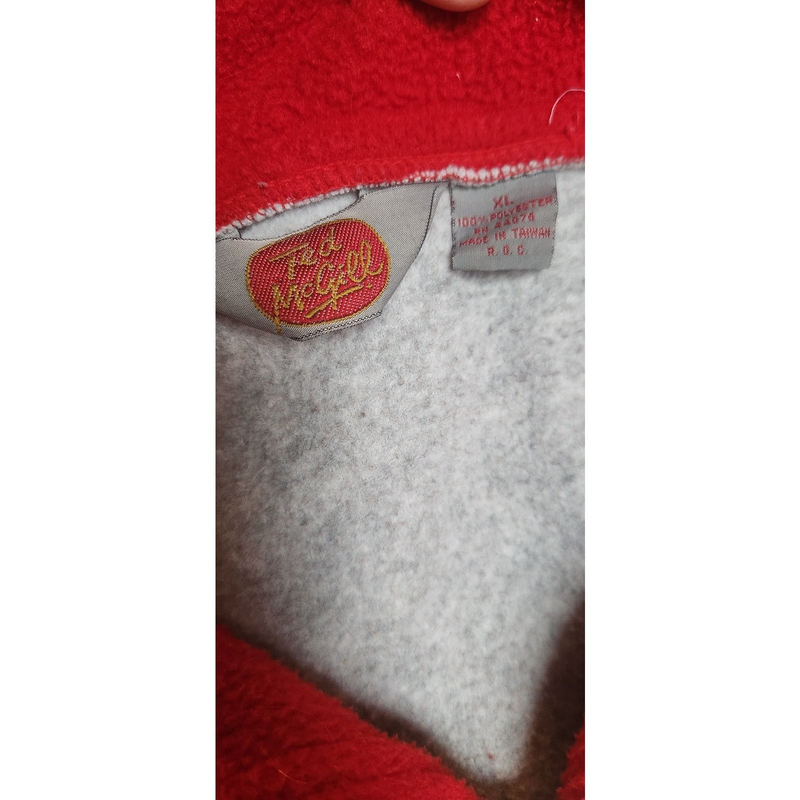 Vintage Vintage 90s Ted Mcgill Fleece Sweatshirt Block core Retro Size US XL / EU 56 / 4 - 4 Thumbnail