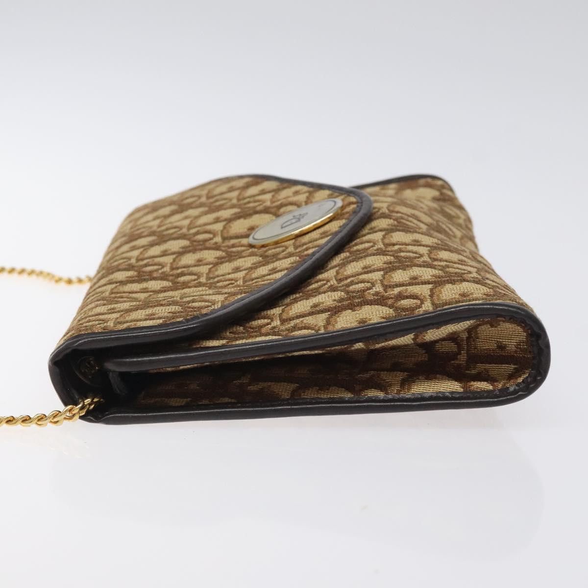 Dior DIOR Trotter Canvas Chain Shoulder Bag Brown Gold Size ONE SIZE - 5 Thumbnail