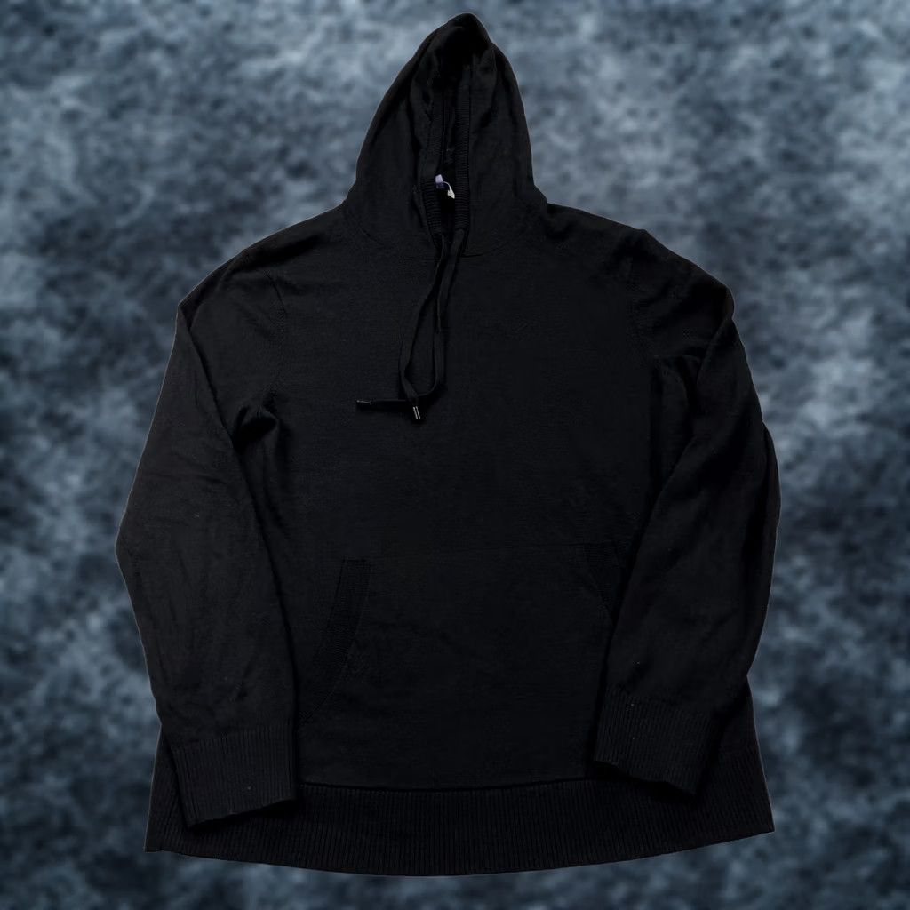 Vintage Artefact Hoodie Mens Large Black Wool Blend Pullover Hooded Knit Sweatshirt Size US L / EU 52-54 / 3 - 1 Thumbnail