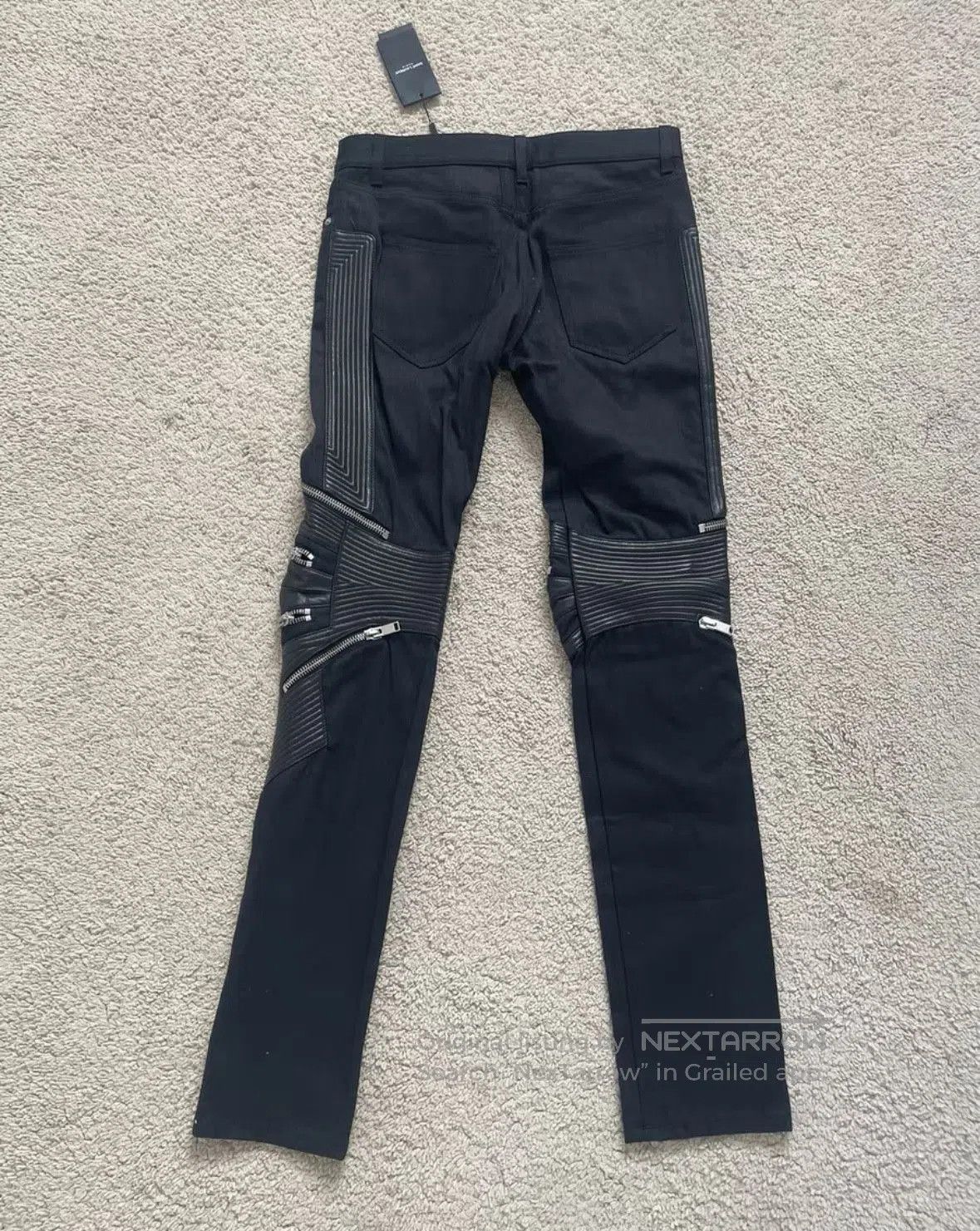 Saint Laurent Paris black leather zippered skinny pants. Size US 30 / EU 46 - 2 Thumbnail