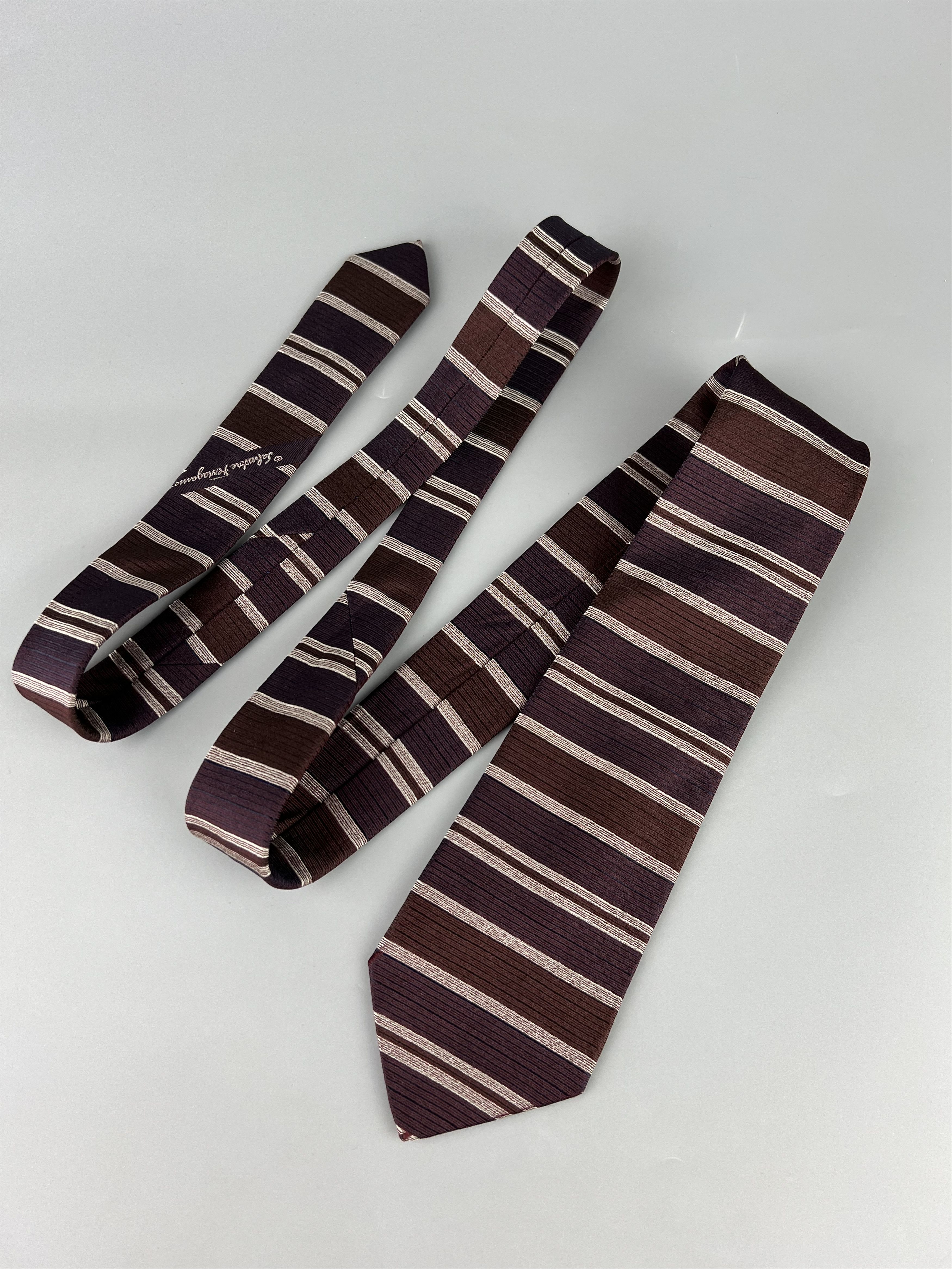 Salvatore Ferragamo Salvatore Ferragamo Striped Silk Tie Size ONE SIZE - 1 Thumbnail
