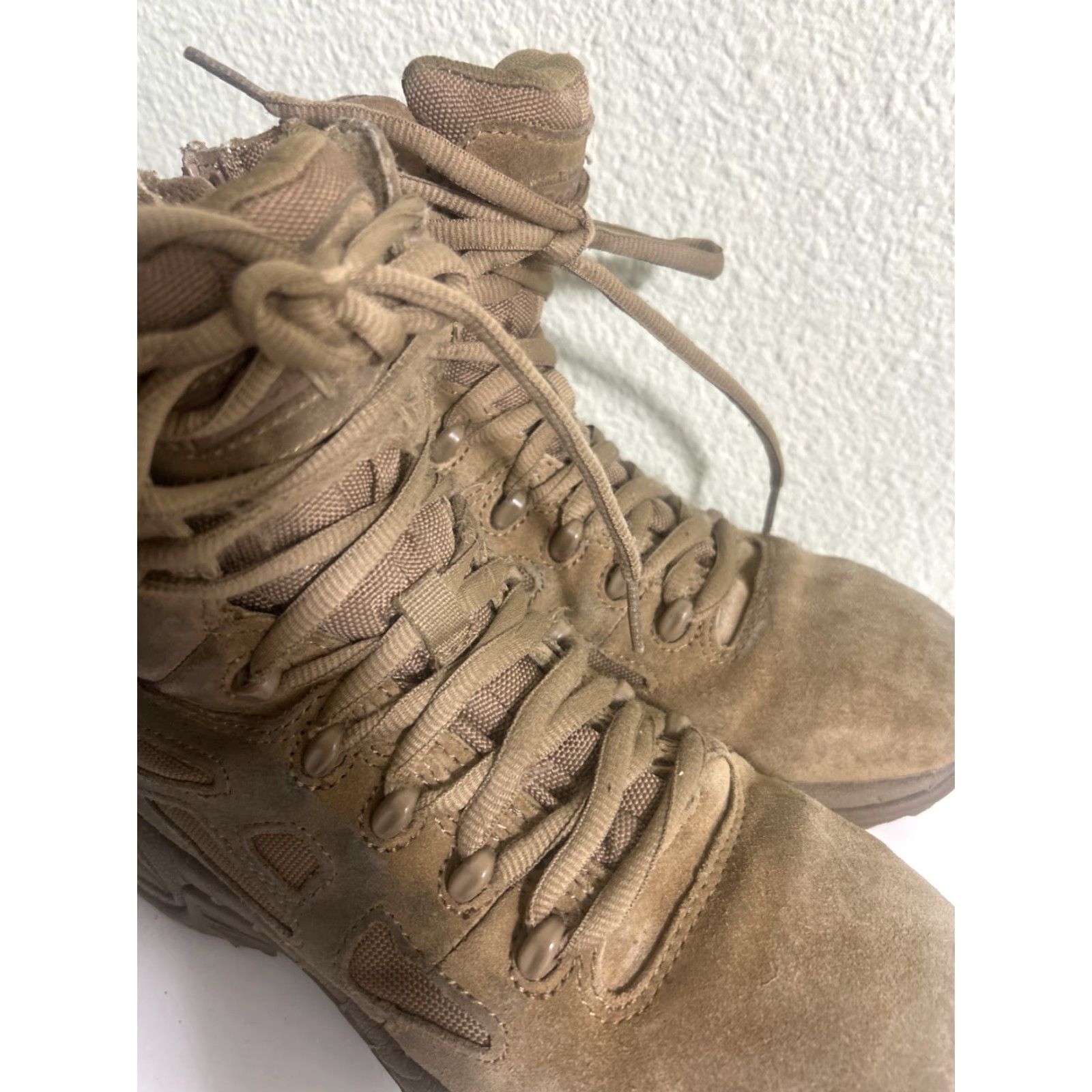 Reebok Reebok Rapid Response Combat Boots Steel Toe Zip Side Boots Mid-Calf Beige Mens Womens 5.5 7.5 Leather Arch Support Slip Non-Slip Water Resistant Size US 6 / IT 36 - 3 Thumbnail