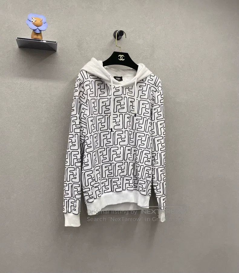 Fendi Fendi Double F Printed White Hoodie, Trendy Black and Whit Size US S / EU 44-46 / 1 - 3 Thumbnail