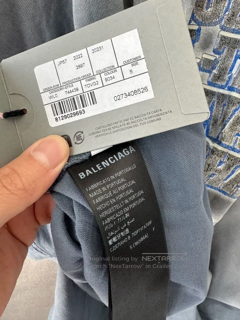 Balenciaga Balenciaga Washed Blue Destruction Short Sleeve Size US S / EU 44-46 / 1 - 3 Thumbnail