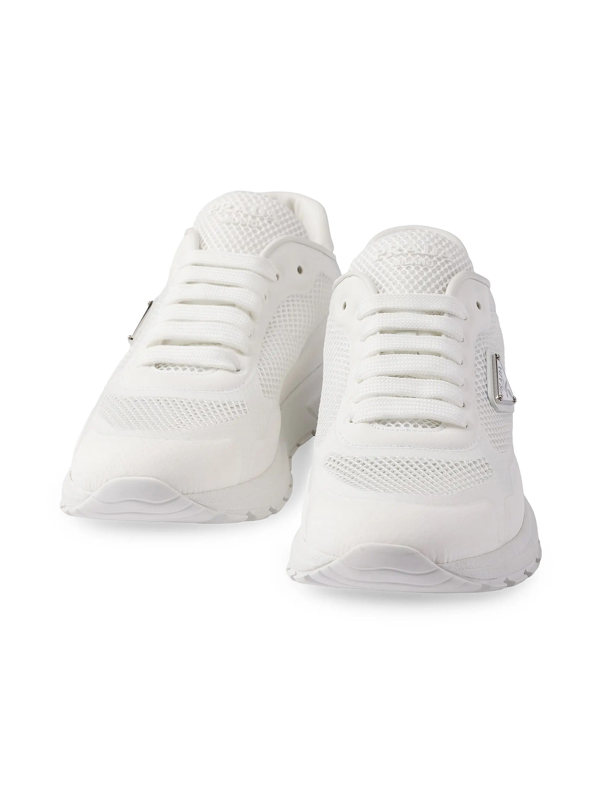 Prada os11x0126 Prax 2.0 Fabric and Mesh Sneakers in White Size US 13 / EU 46 - 3 Thumbnail