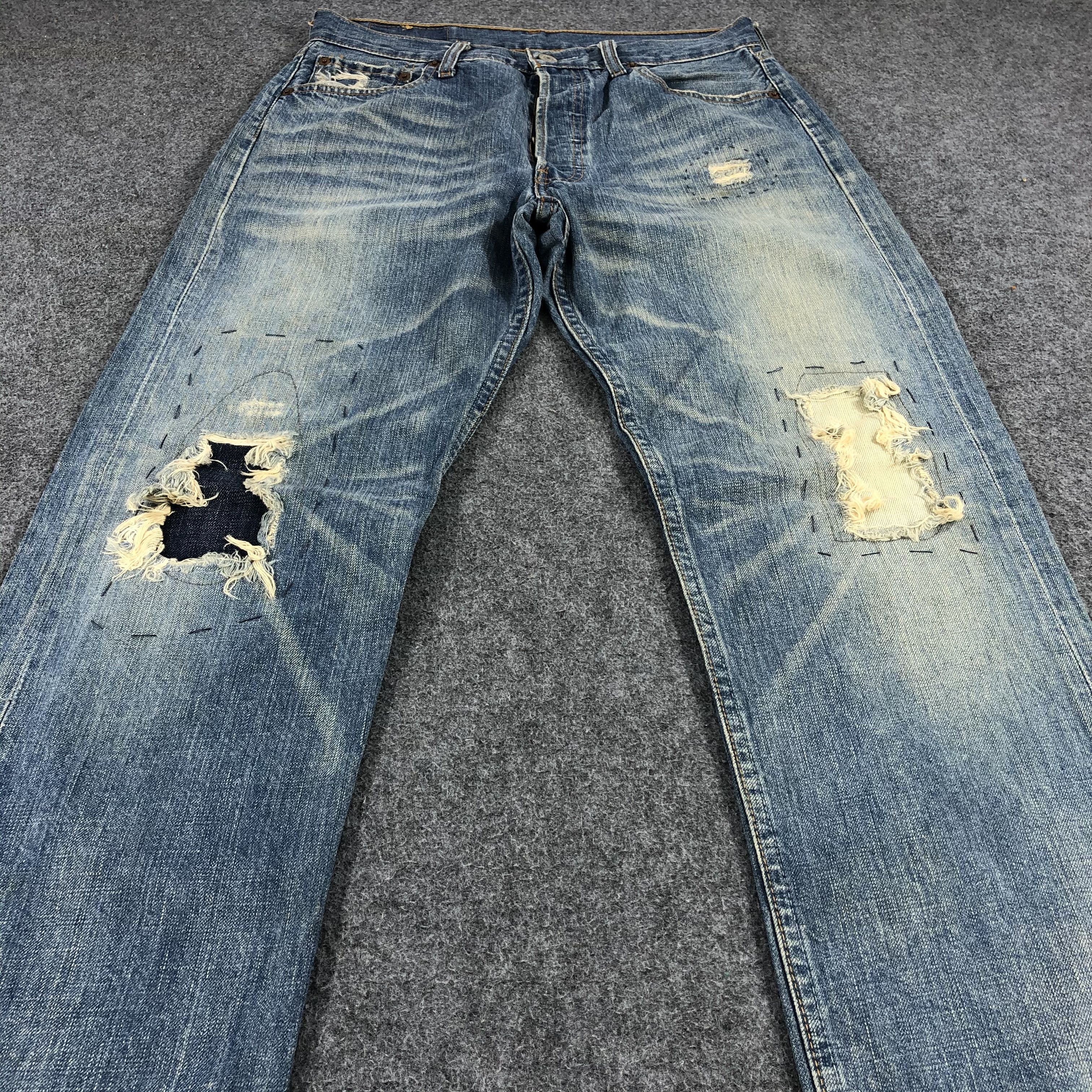 Levi's Vintage Levi's 501 Jeans Stone Wash Distressed Denim KJ347 Size US 30 / EU 46 - 3 Thumbnail