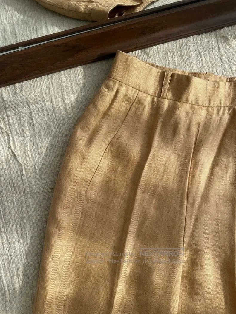 Hermes Hermes Solid Color Side Buttoned Linen Straight Casual Pan Size 26" / US 2 / IT 38 - 6 Thumbnail