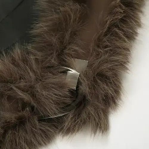 Japanese Brand Yukiko x Akira 85 Cm Faux Fur Patchwork Pu Leather Belt Size ONE SIZE - 7 Thumbnail