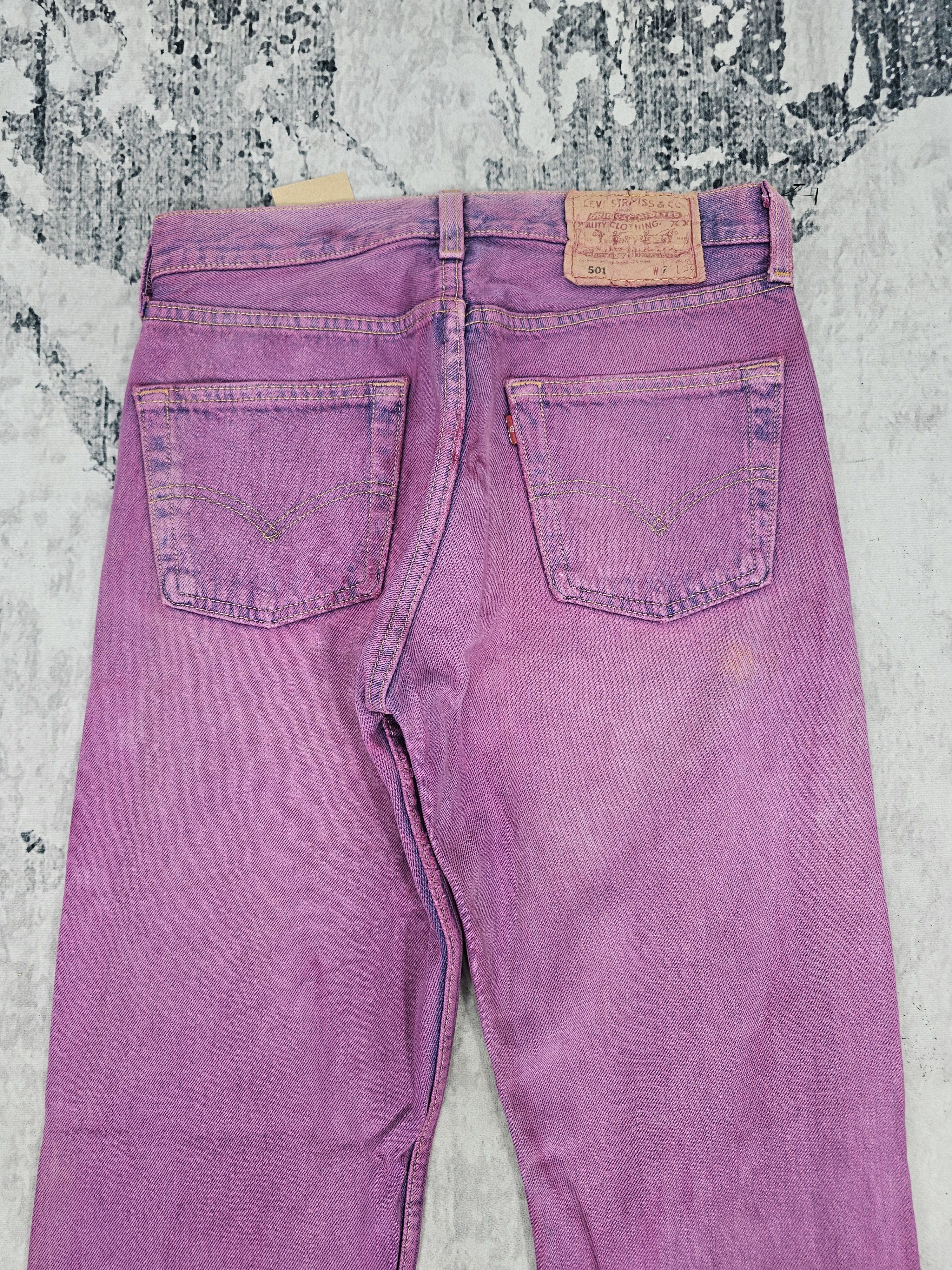 Levi's Vintage Clothing Vtg 90'S LEVIS 501 Purple Faded Stain Jean Made In USA L0511 Size US 28 / EU 44 - 8 Thumbnail