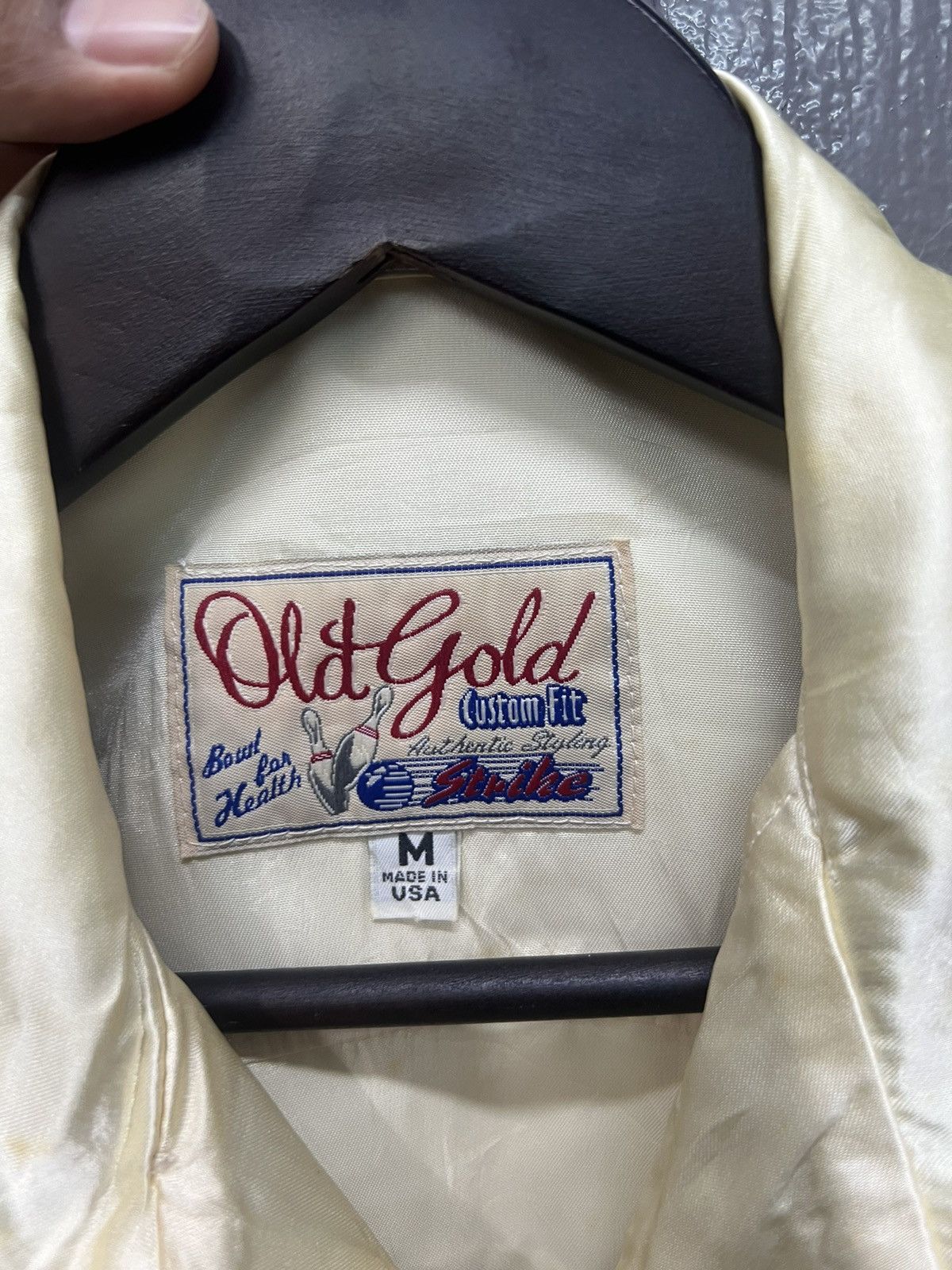 Vintage Vintage Old Gold Strike Bowling Shirt Size US M / EU 48-50 / 2 - 5 Thumbnail