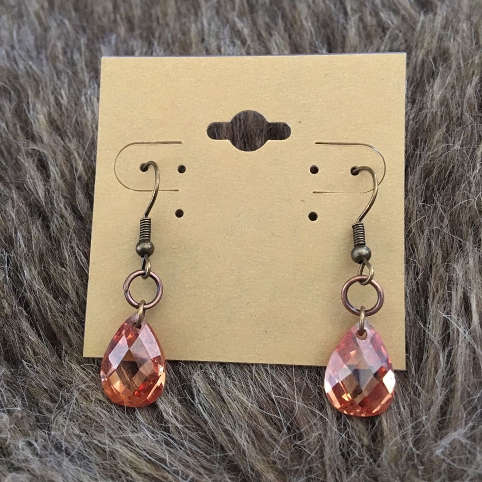 Vintage Vintage faceted amber glass stone earrings Size ONE SIZE - 2 Thumbnail
