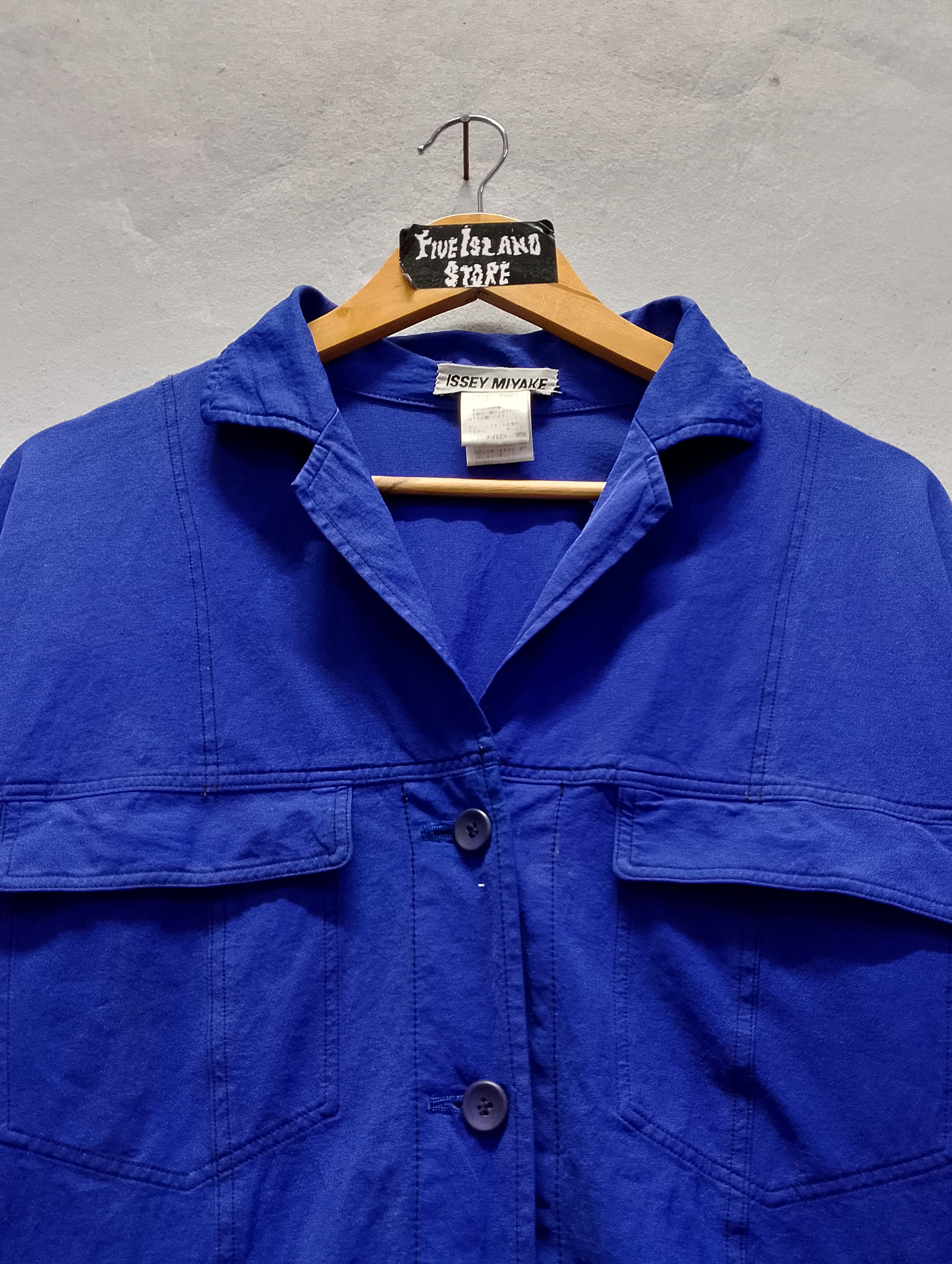 Issey Miyake Vintage Issey Miyake Blue Button-Up Shirt Japan Workwear Size US M / EU 48-50 / 2 - 5 Thumbnail