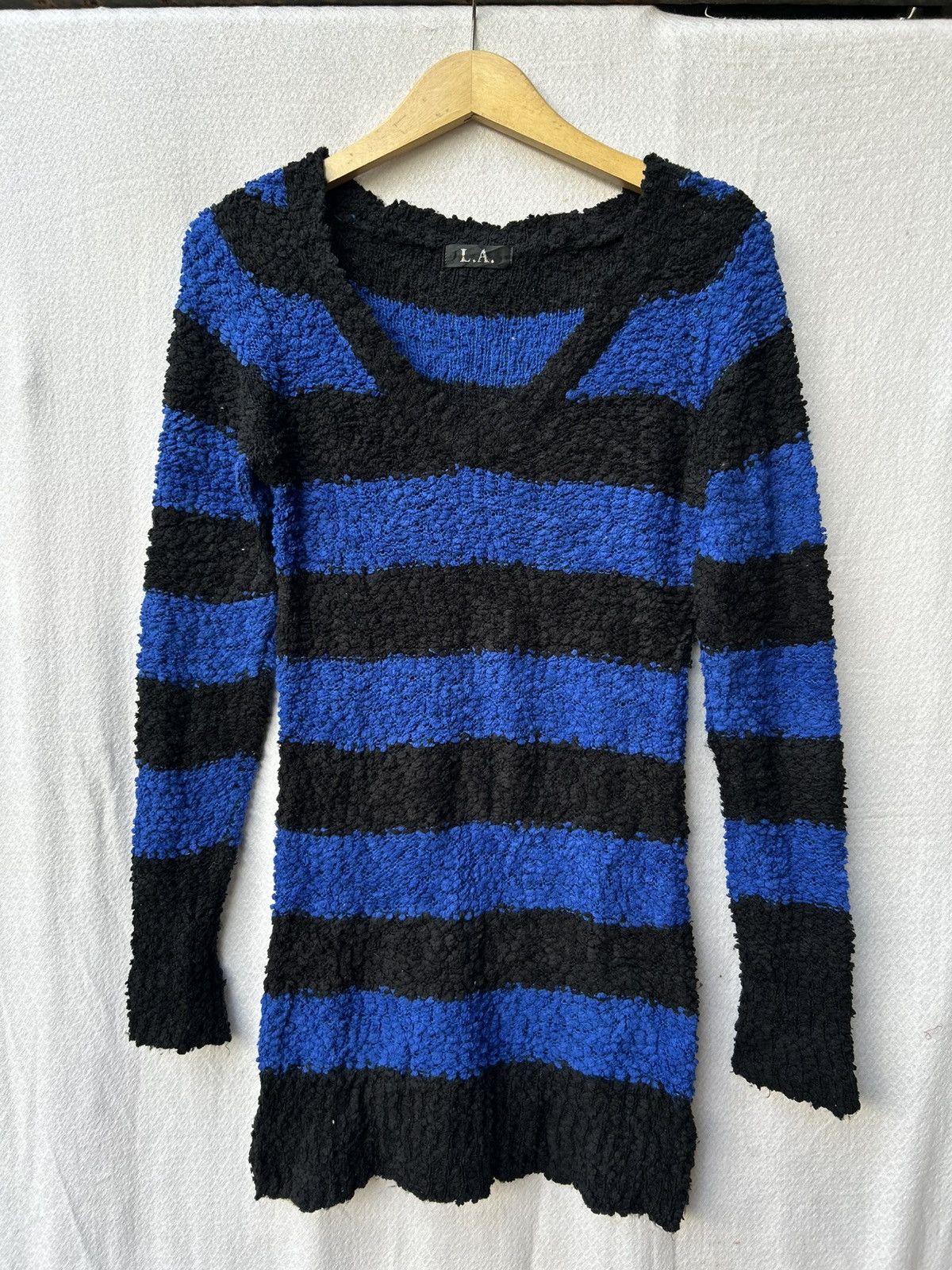 20471120 × Beauty Beast × Japanese Brand L.A Japanese Grunge Knit Striped Mohair Gothic Style Size US M / EU 48-50 / 2 - 1 Thumbnail