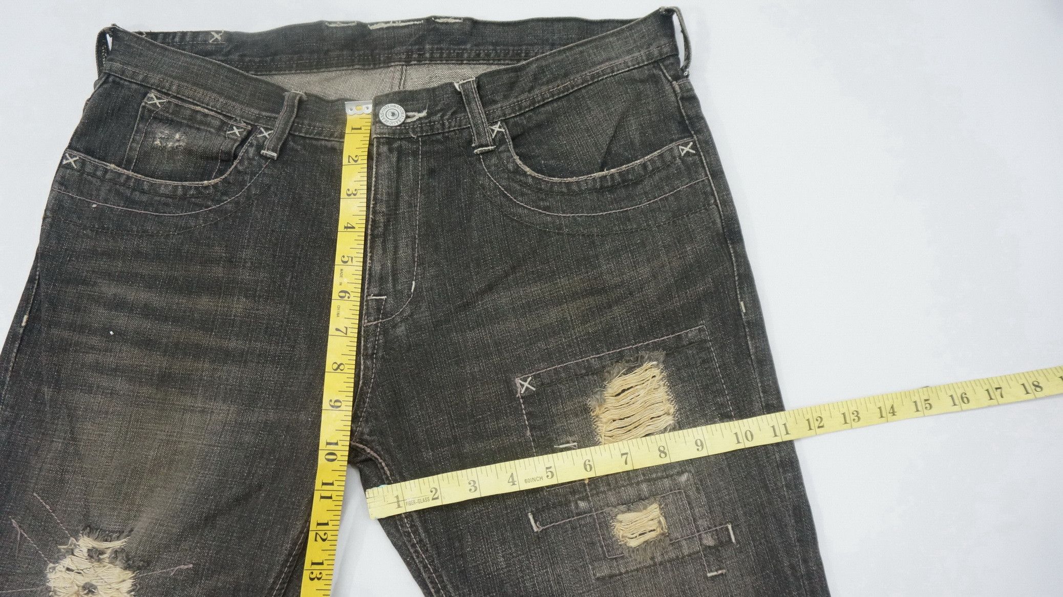 Japanese Brand 🔥EDGE RUPERT Vintage Black Distressed Jeans Size US 33 - 10 Thumbnail