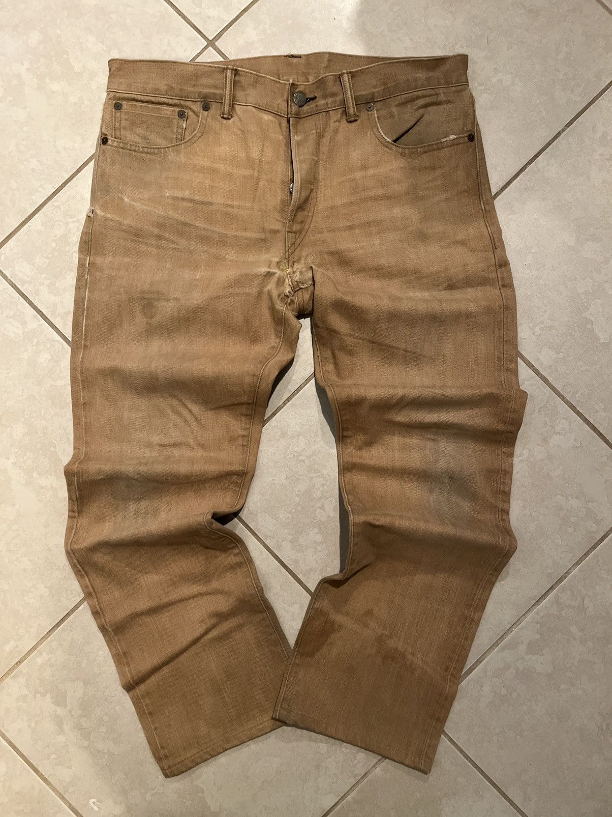 RRL Ralph Lauren RRL Ralph Lauren Slim Fit Tan Japanese Selvedge Denim ...