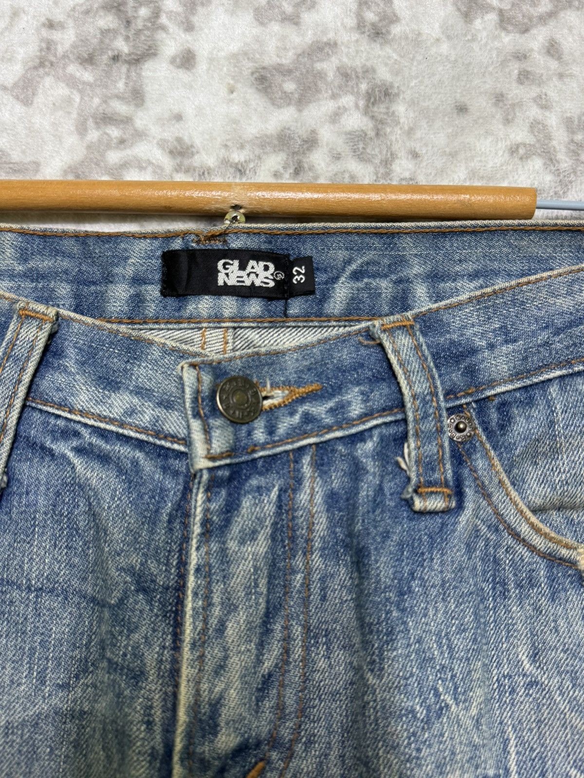 If Six Was Nine 2000s Glad News Japanese Grunge Paint Splatter Bootcut Denim Size US 32 / EU 48 - 8 Thumbnail