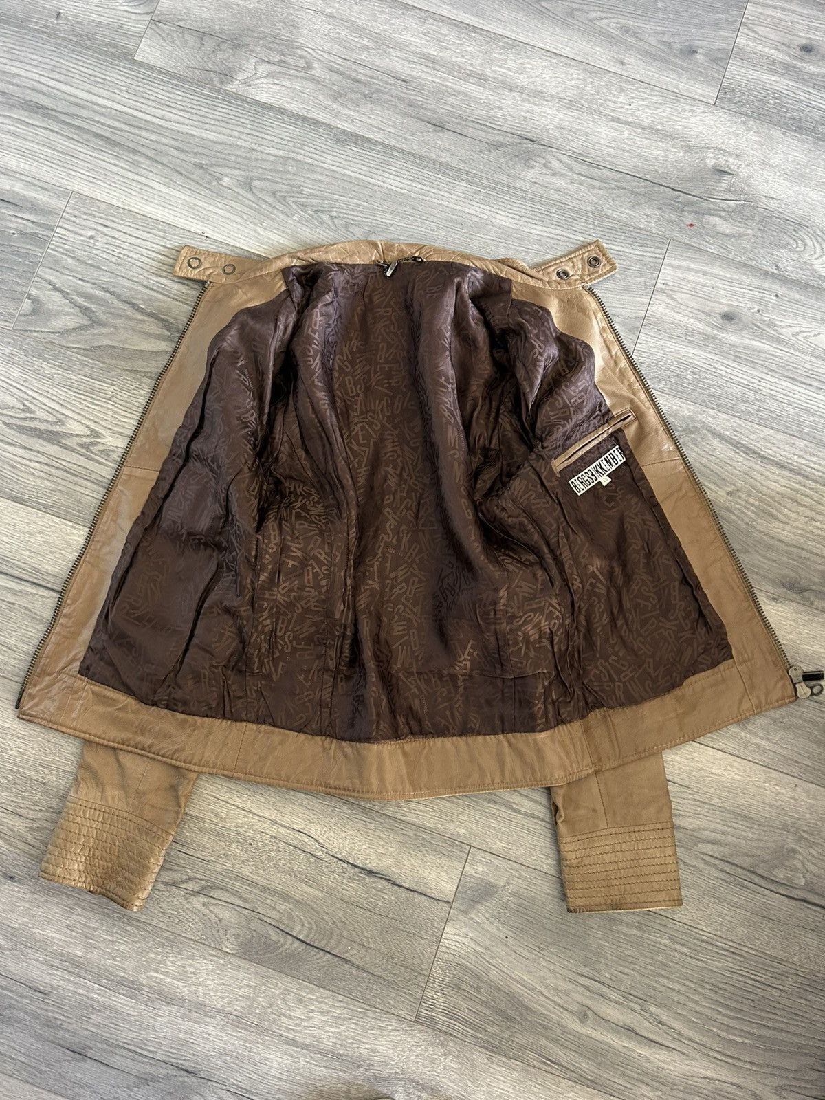 Dirk Bikkembergs Beige Leather Moto Jacket Size US M / EU 48-50 / 2 - 17 Thumbnail