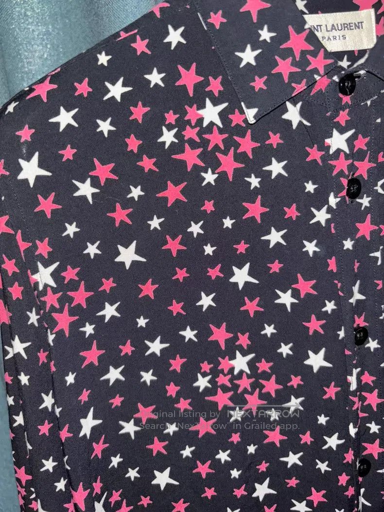 Saint Laurent Paris Saint Laurent Paris size 37 Pink and white star shirt Size US S / EU 44-46 / 1 - 4 Thumbnail