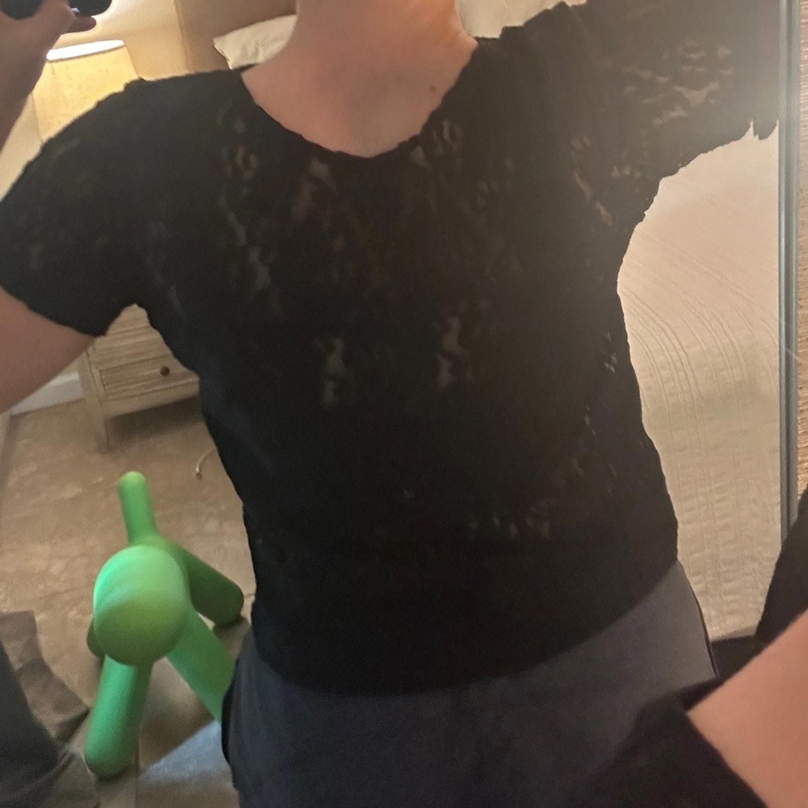 Vintage Vintage Lace Medium 6 Blouse 1980’s Black stretch Nylon Size M / US 6-8 / IT 42-44 - 7 Thumbnail