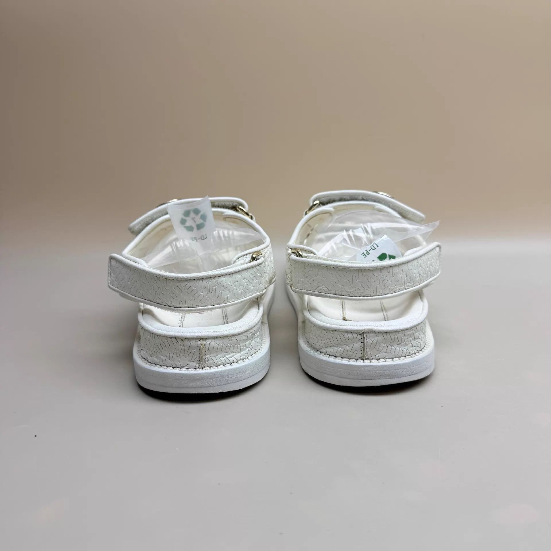 Chanel CHANEL White Gold Coin Velcro Sandal 36 95 New Size US 5.5 / IT 35.5 - 3 Thumbnail