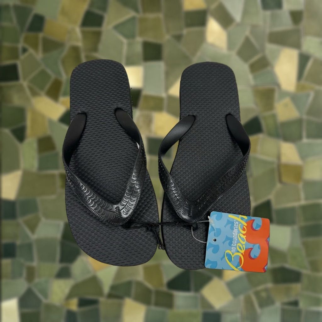 Vintage No Boundaries Womens Flip Flops Size 5-6 Black NWTs Beach Y2K Thong Sandal Size US 6 / IT 36 - 1 Thumbnail