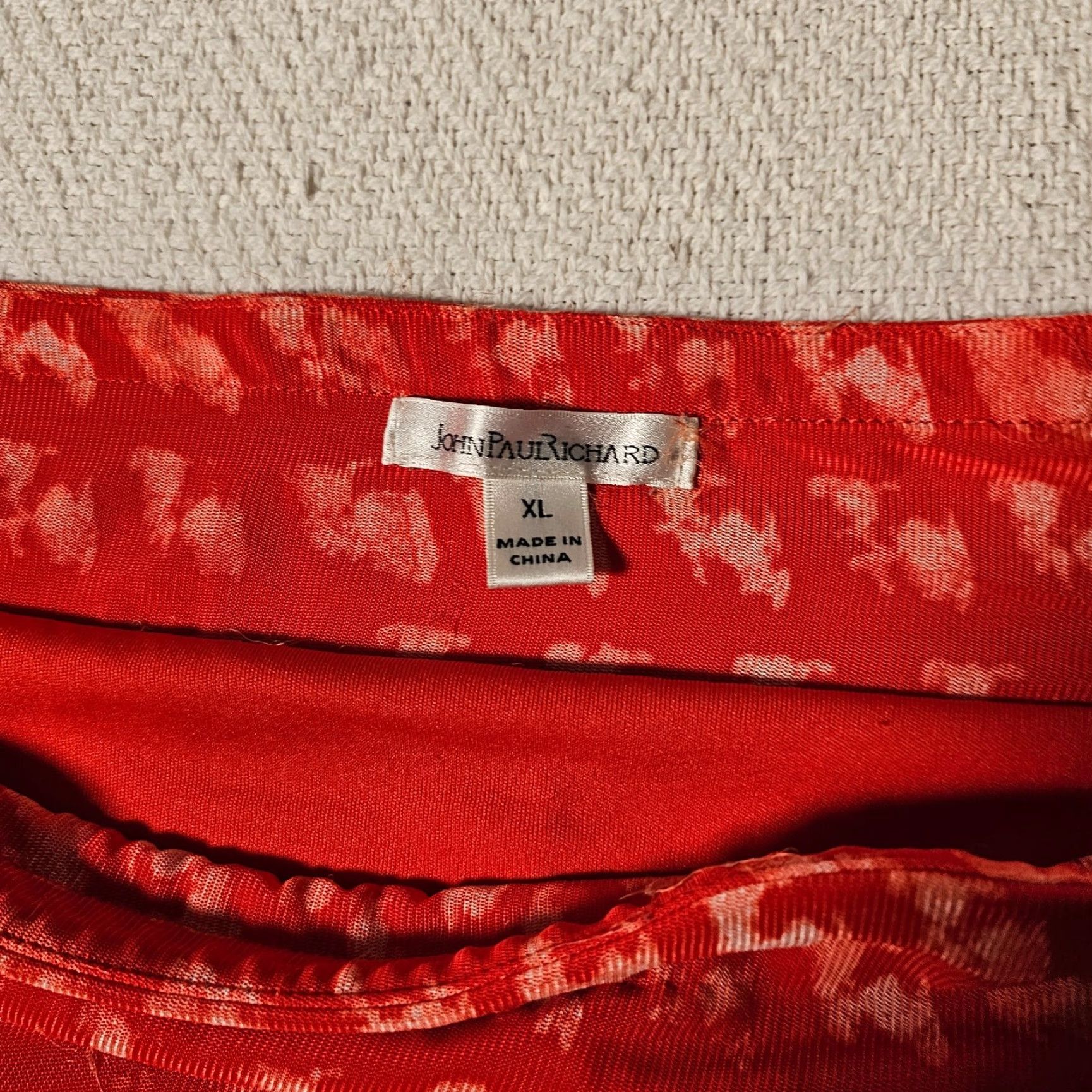 Vintage VINTAGE John Paul Richard Midi Skirt Women XL Orange A-Line Boho 80s 90s Festival Hippie Beach Stretch Size 40" / US 18 - 2 Thumbnail
