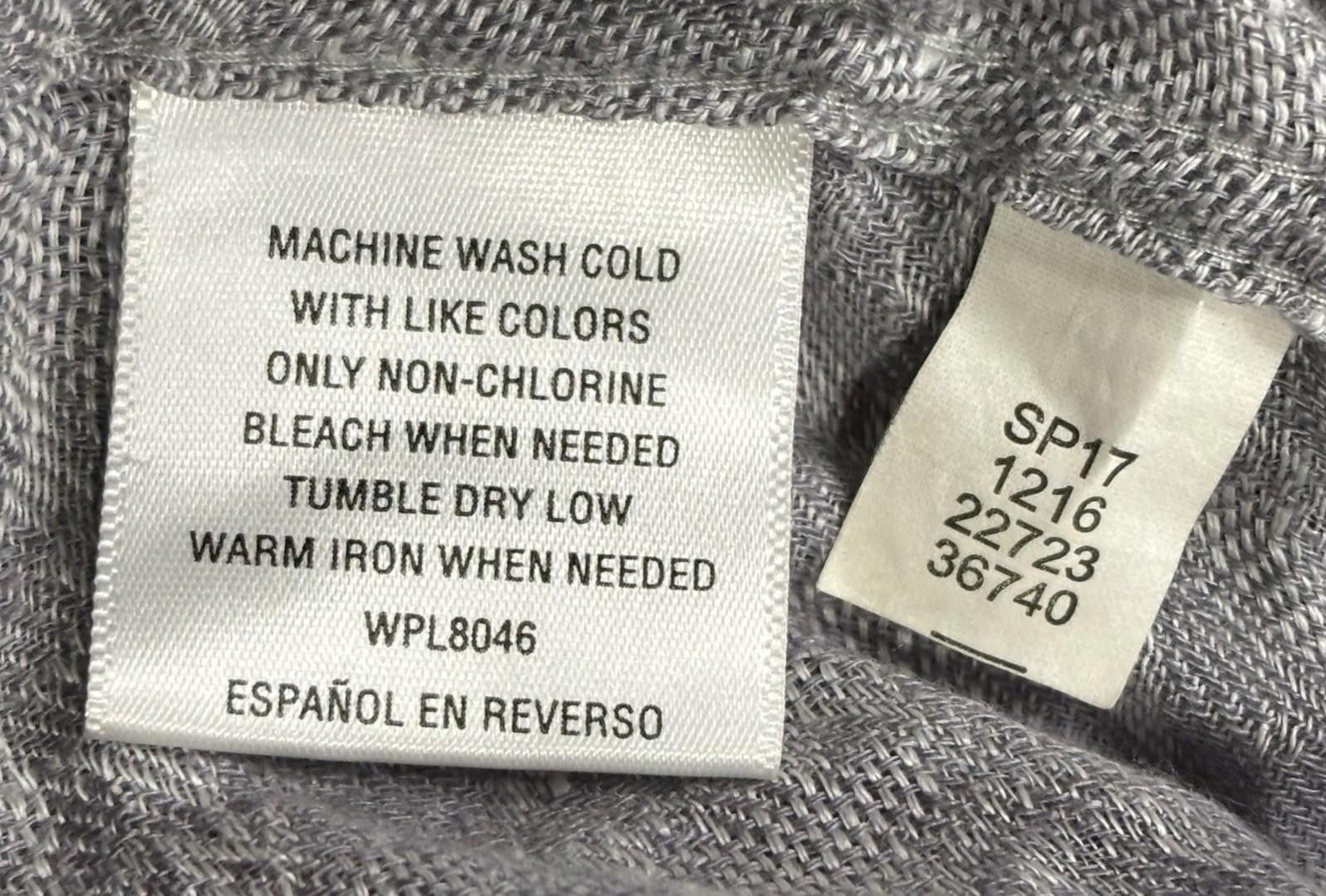Tasso Elba Tasso Elba Shirt Mens 2XL Linen Geometric Gray Button Down Size US XXL / EU 58 / 5 - 12 Thumbnail