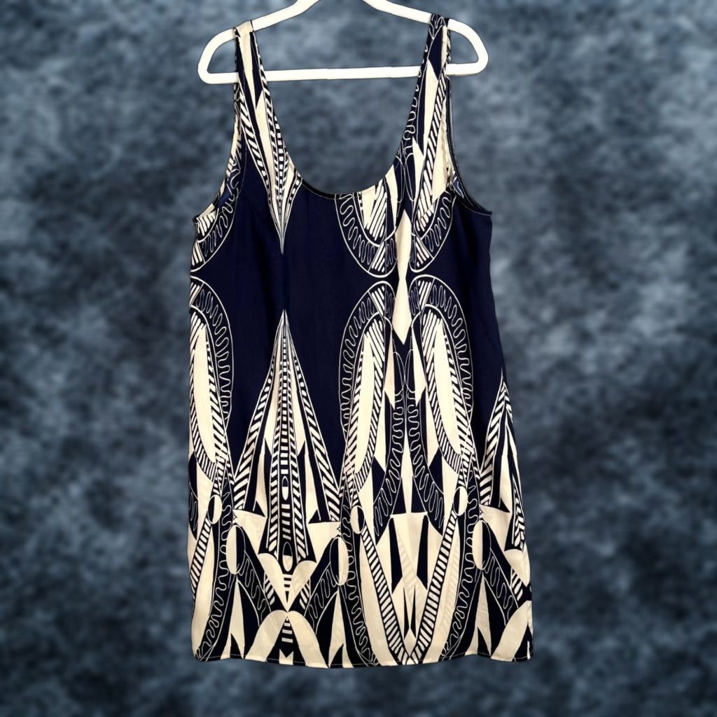 Vintage Reformed Womens Small Sleeveless Blue & White Tribal Print Top Tank Shirt Summer Women's S Blue Tribal Print Sleeveless Top (Adult) Size S / US 4 / IT 40 - 1 Thumbnail