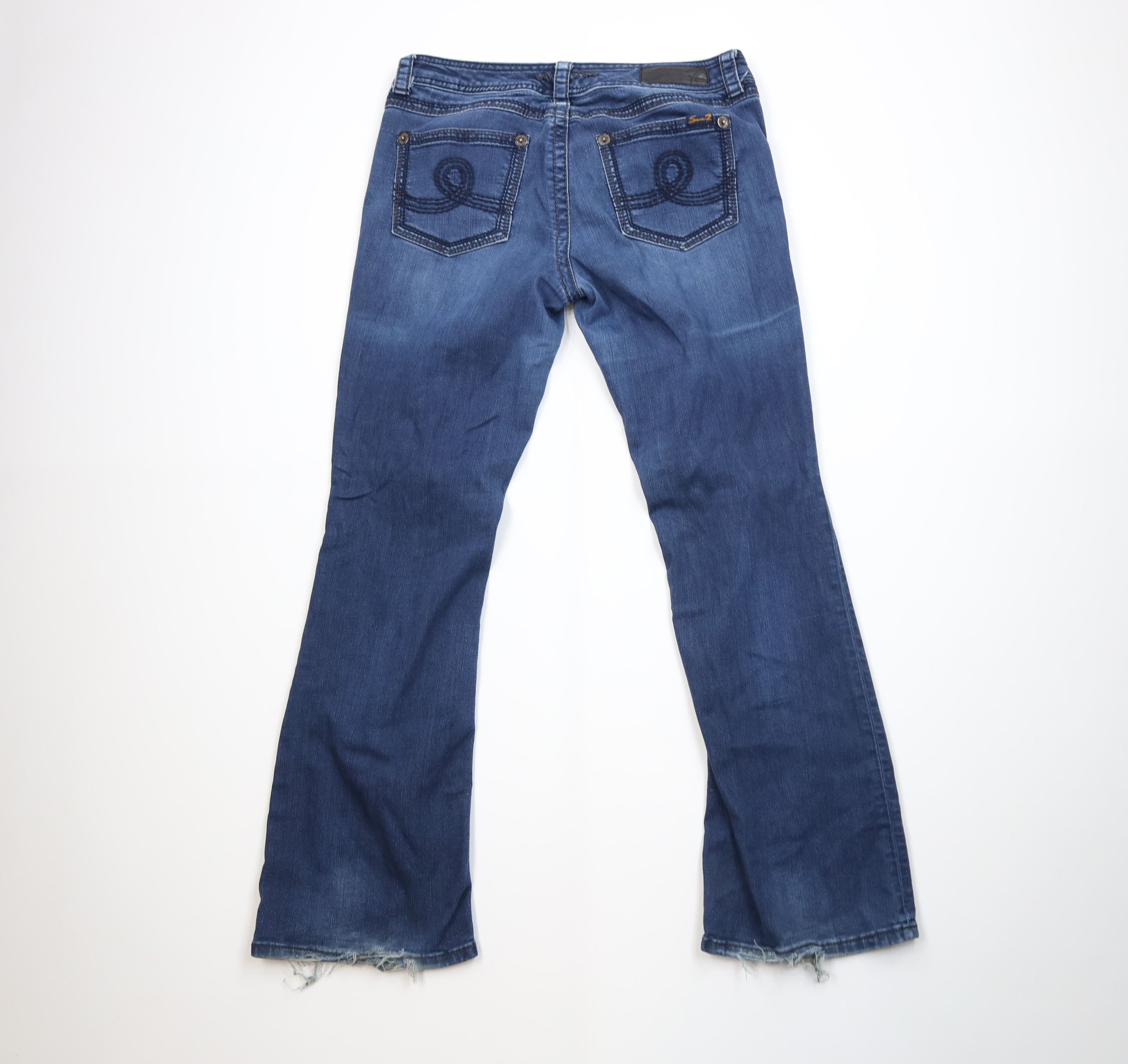 Vintage Vintage Y2K Babydoll Bella Thick Stitch Flared Bootcut Jeans Size 34" / US 12 / IT 48 - 8 Thumbnail