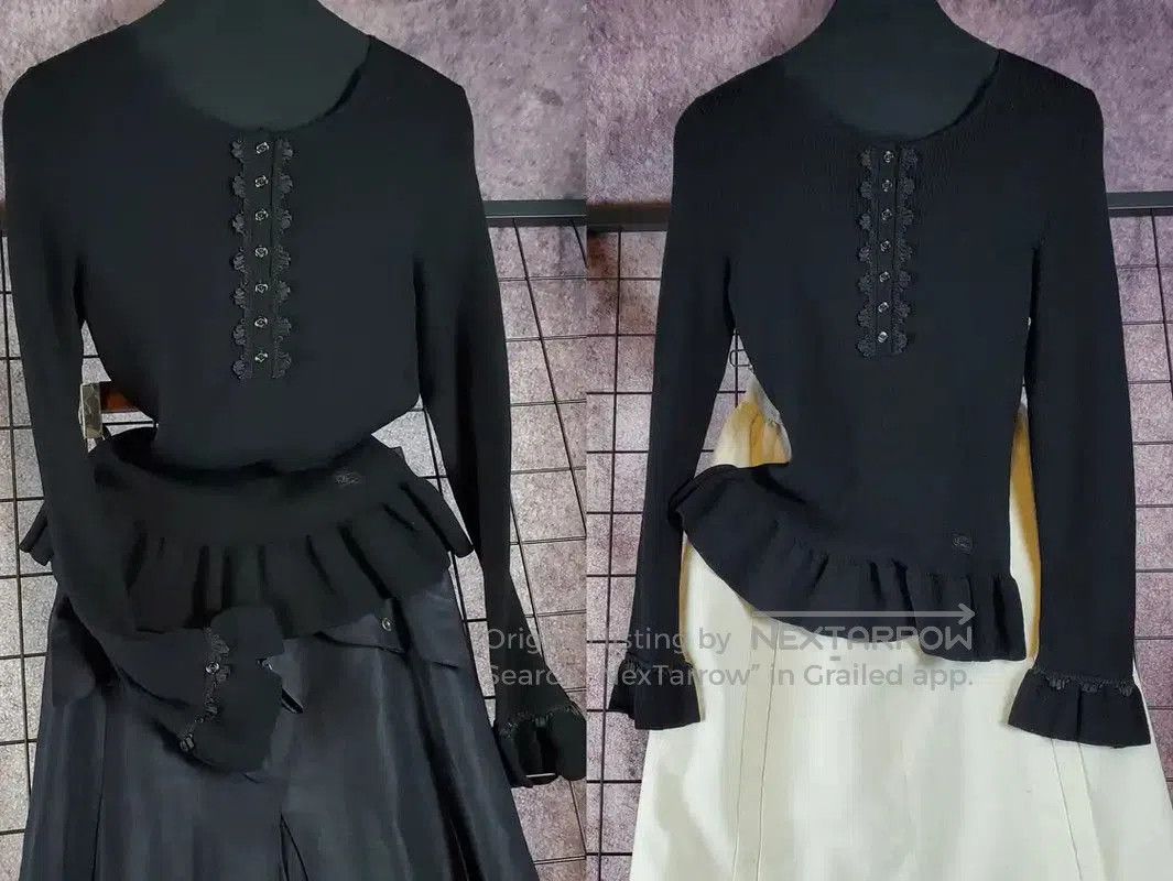 Burberry Burberry Black Wool Embroidered Long Sleeve Top. Size S / US 4 / IT 40 - 1 Thumbnail