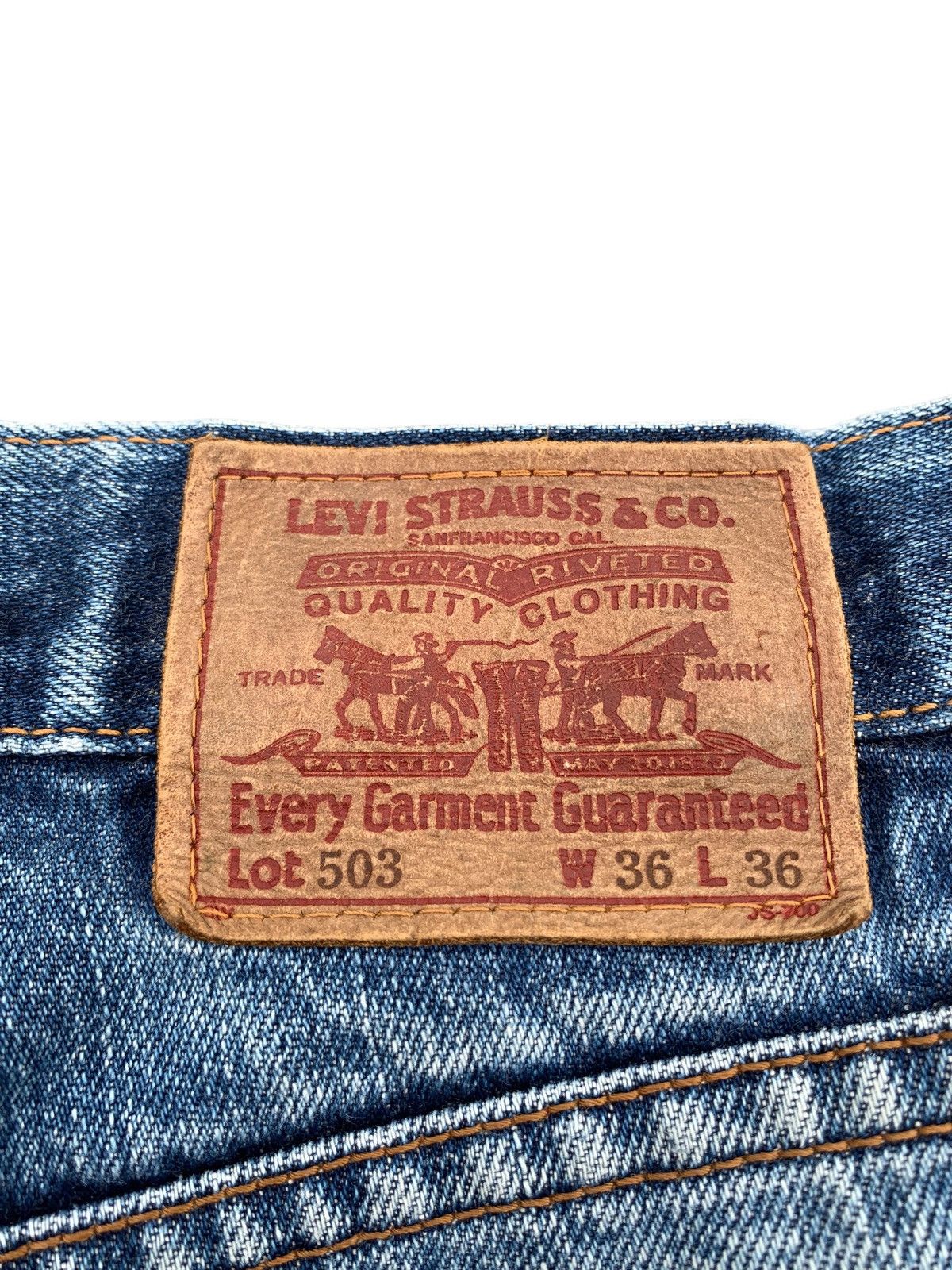 Levi's VINTAGE LEVI'S 503 SELVEDGE FADED DISTRESSED DENIM Size US 36 / EU 52 - 10 Thumbnail