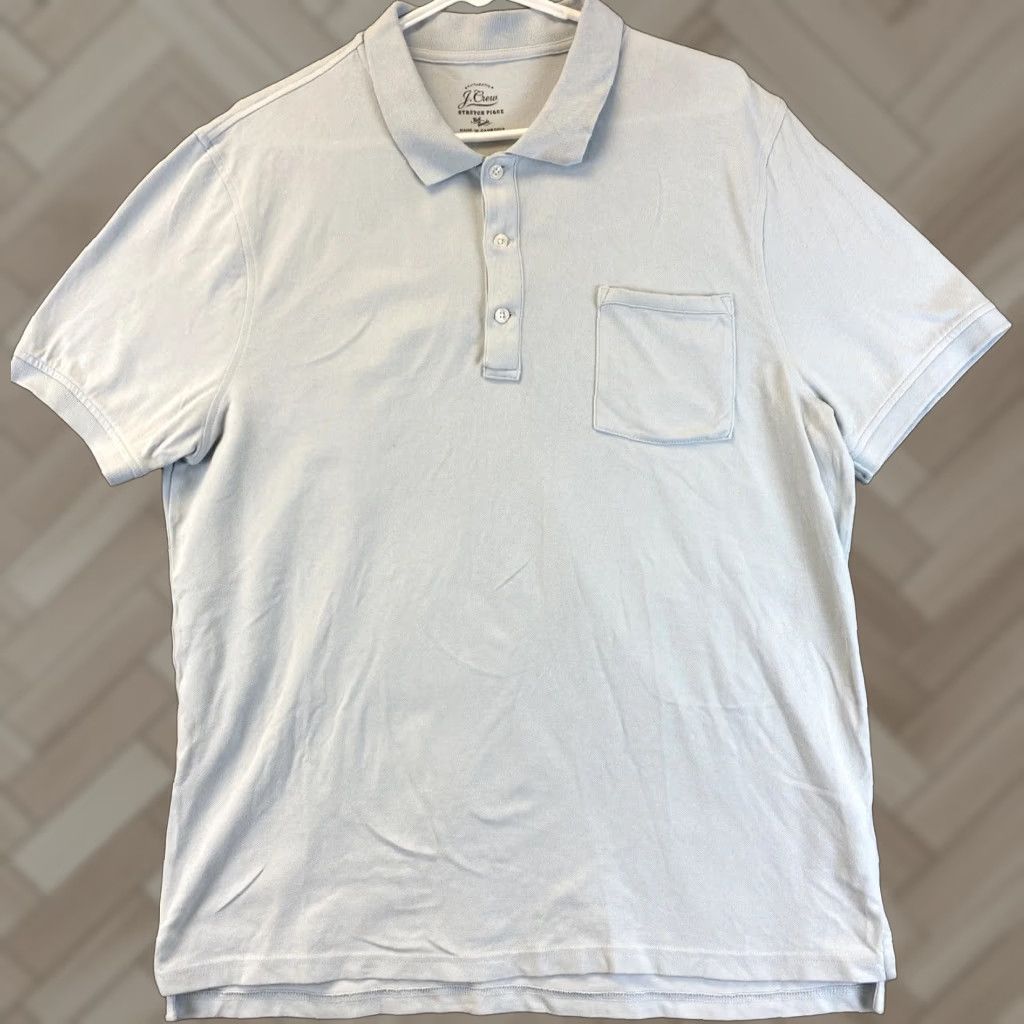 J.Crew J.CREW Polo Shirt Mens Large Blue Short Sleeve Stretch Pique Casual Men /73-3 Size US L / EU 52-54 / 3 - 1 Thumbnail